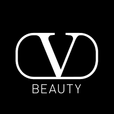 Logo featuring a stylized "V" inside an oval shape with the word "Beauty" underneath.