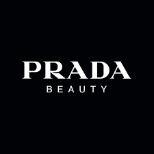 Prada Beauty logo, white text on black background.