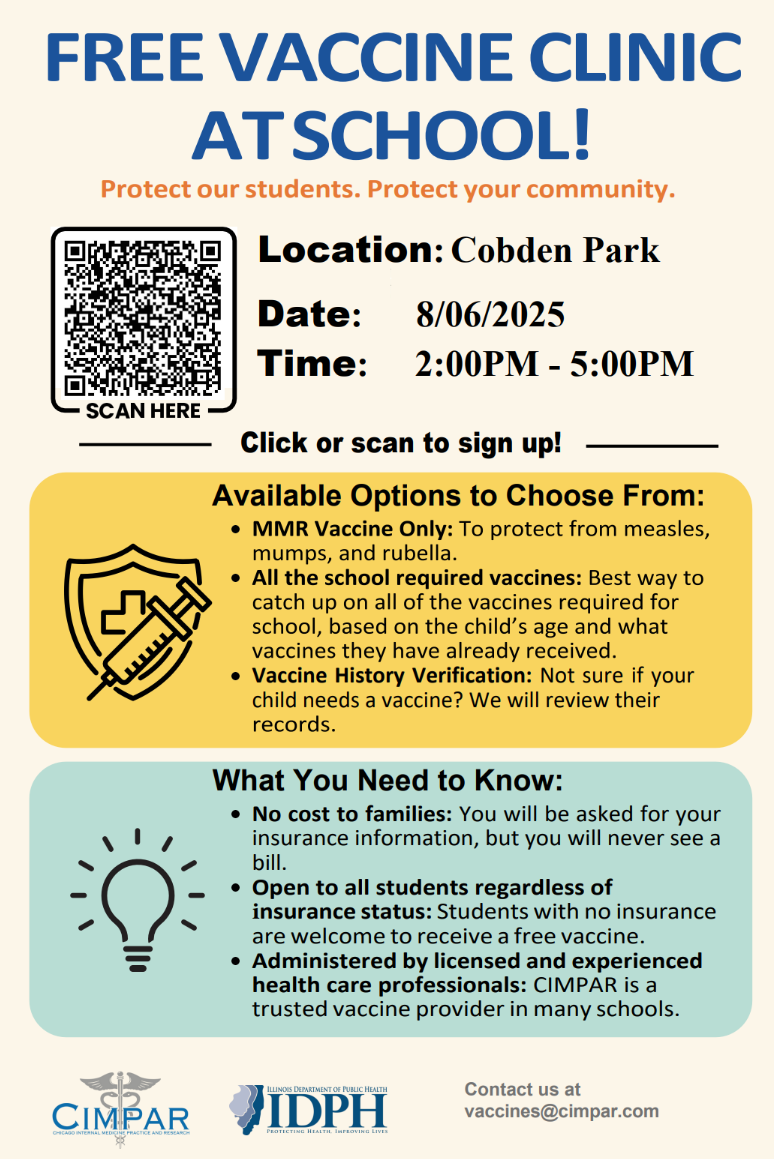 Free Vaccine Clinic at School - Cobden