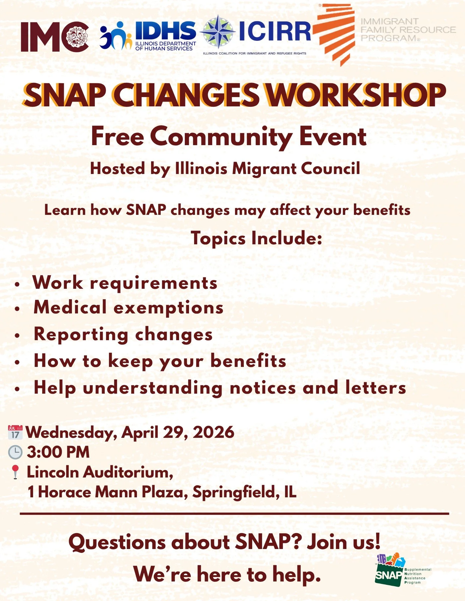 SNAP Changes Workshop