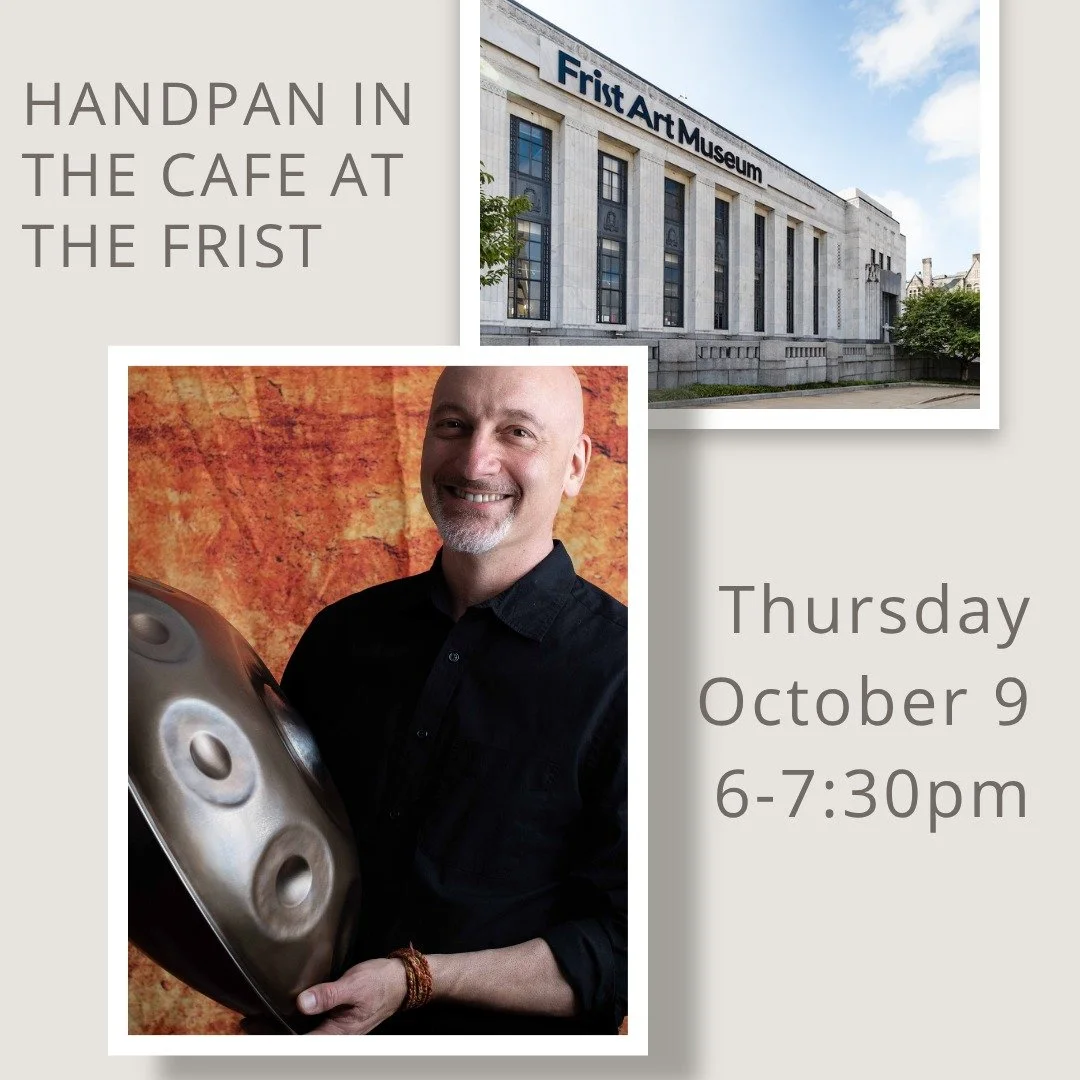 I'm excited to bring some cool new music to the cafe at the Frist on this Thursday October 9th from 6-7:30. This will be the debut of a hybrid drumset designed for playing handpan and drums together. I'm also thrilled that @bearfootwalker will share