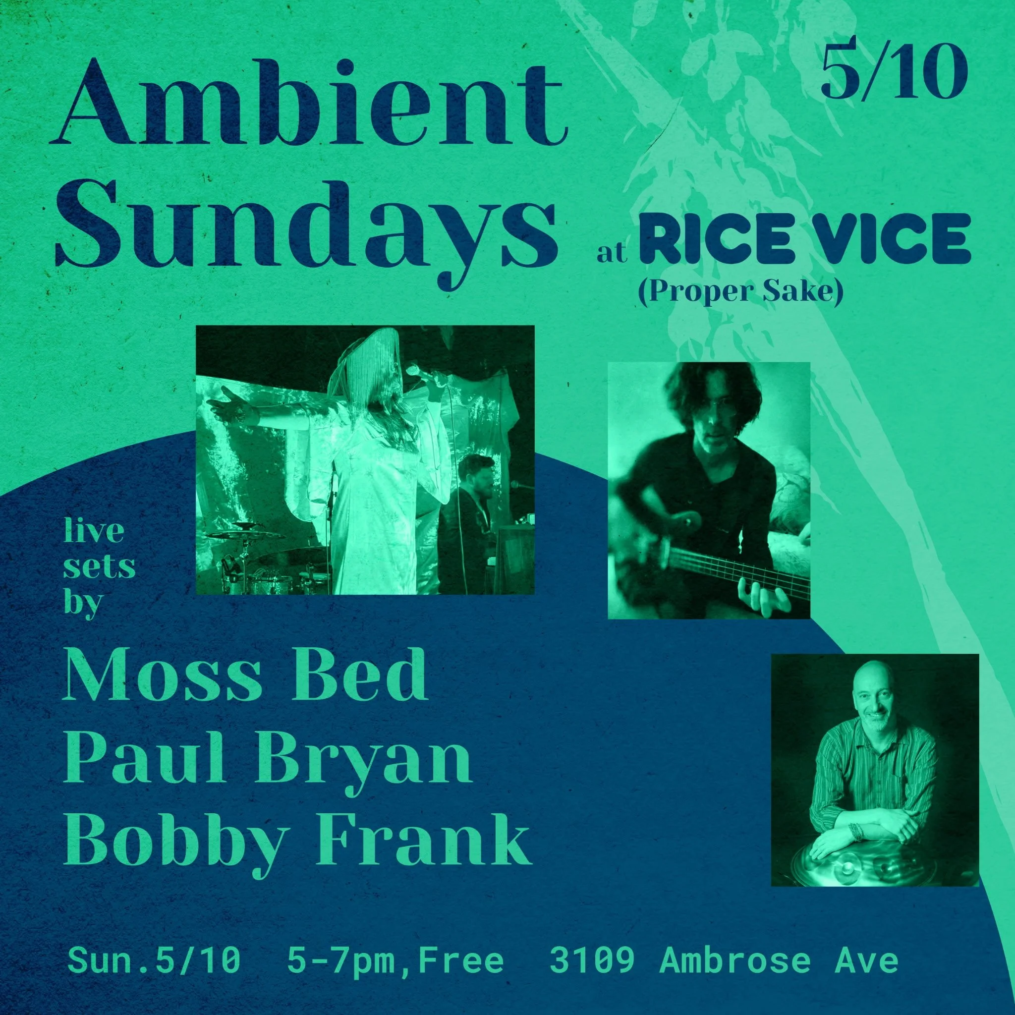 Super excited for this @ambient_sundays show at @rice_vice_proper_bev this Sunday 5/10! 

Solo set on my "pan-kit" -- a hybrid drumset with a handpan where the snare drum would usually be. I'm on first at 5:00. Can't wait to hear @paulie_be