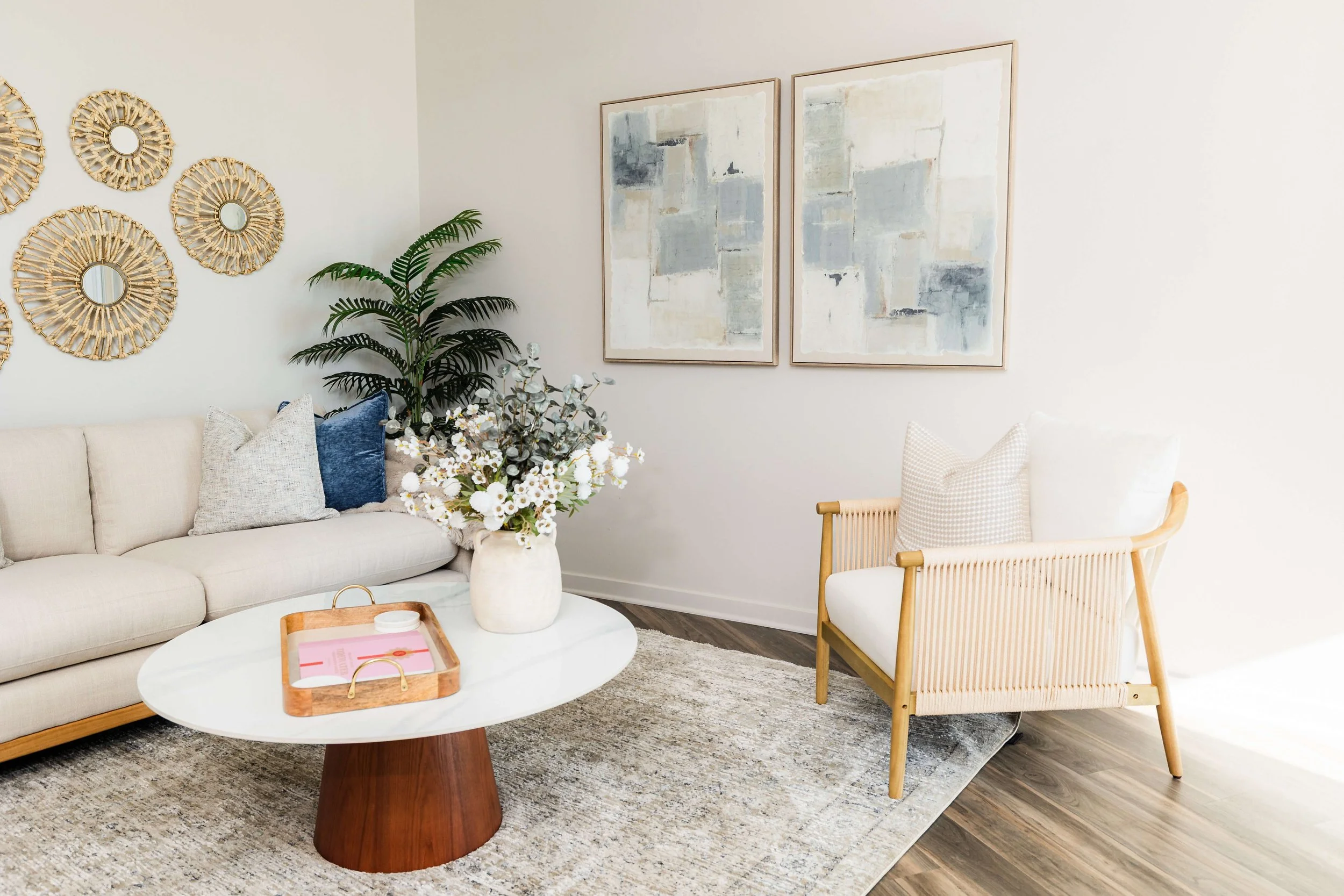 Resort-inspired coastal living room designed for comfort, calm, and everyday elegance.