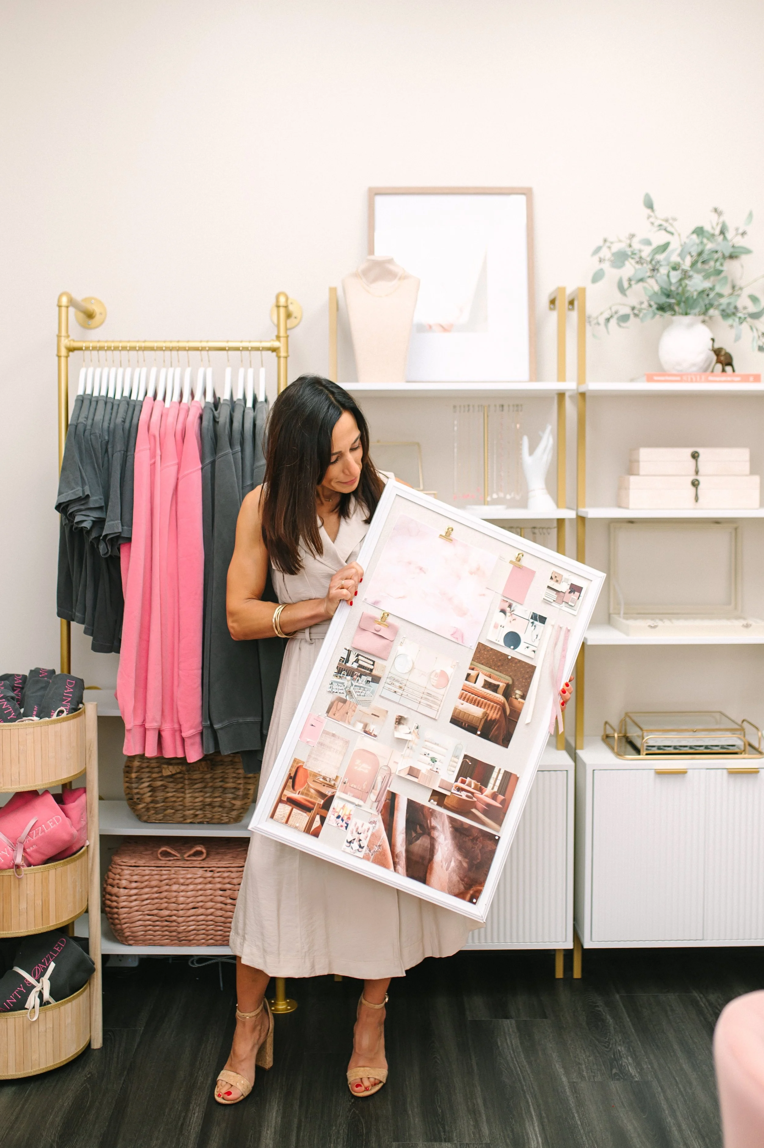 Retail interior showcasing professional space planning and merchandising mood board