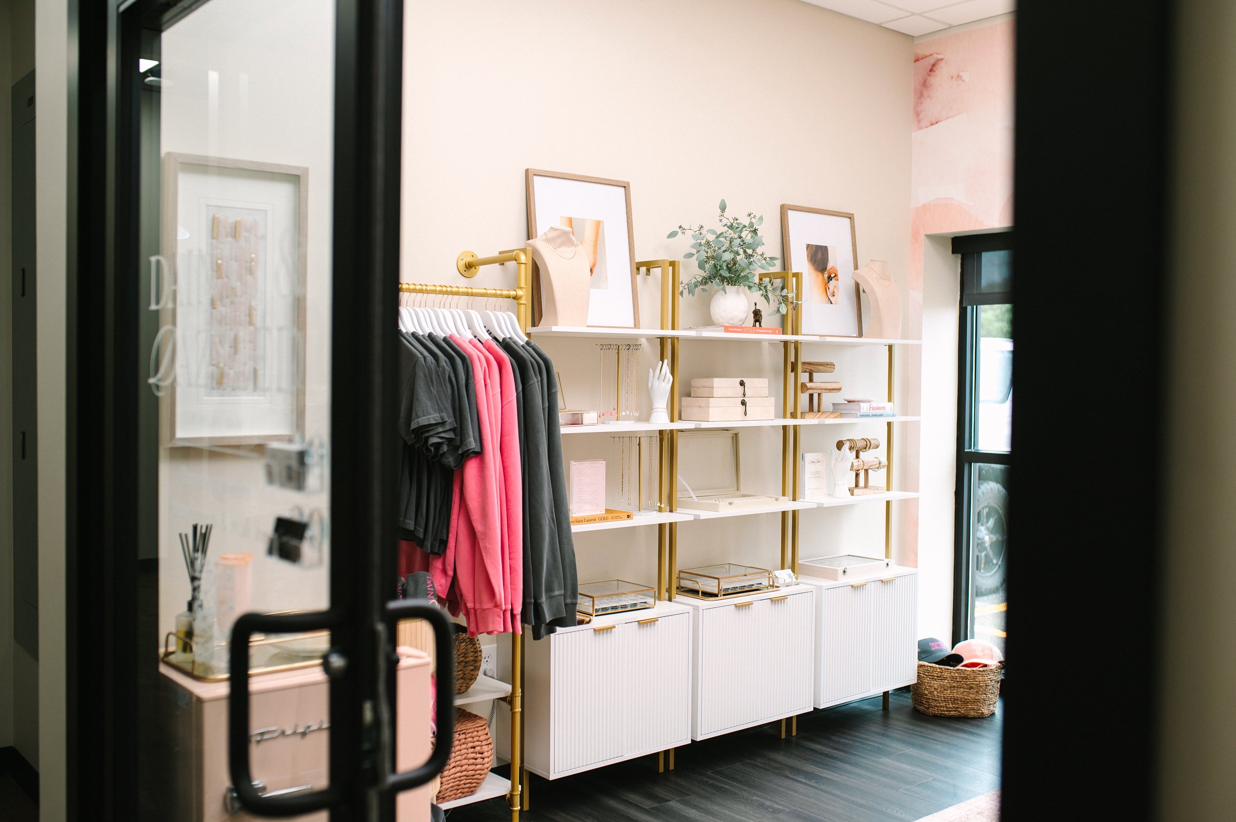 Retail display styled using professional visual merchandising techniques.