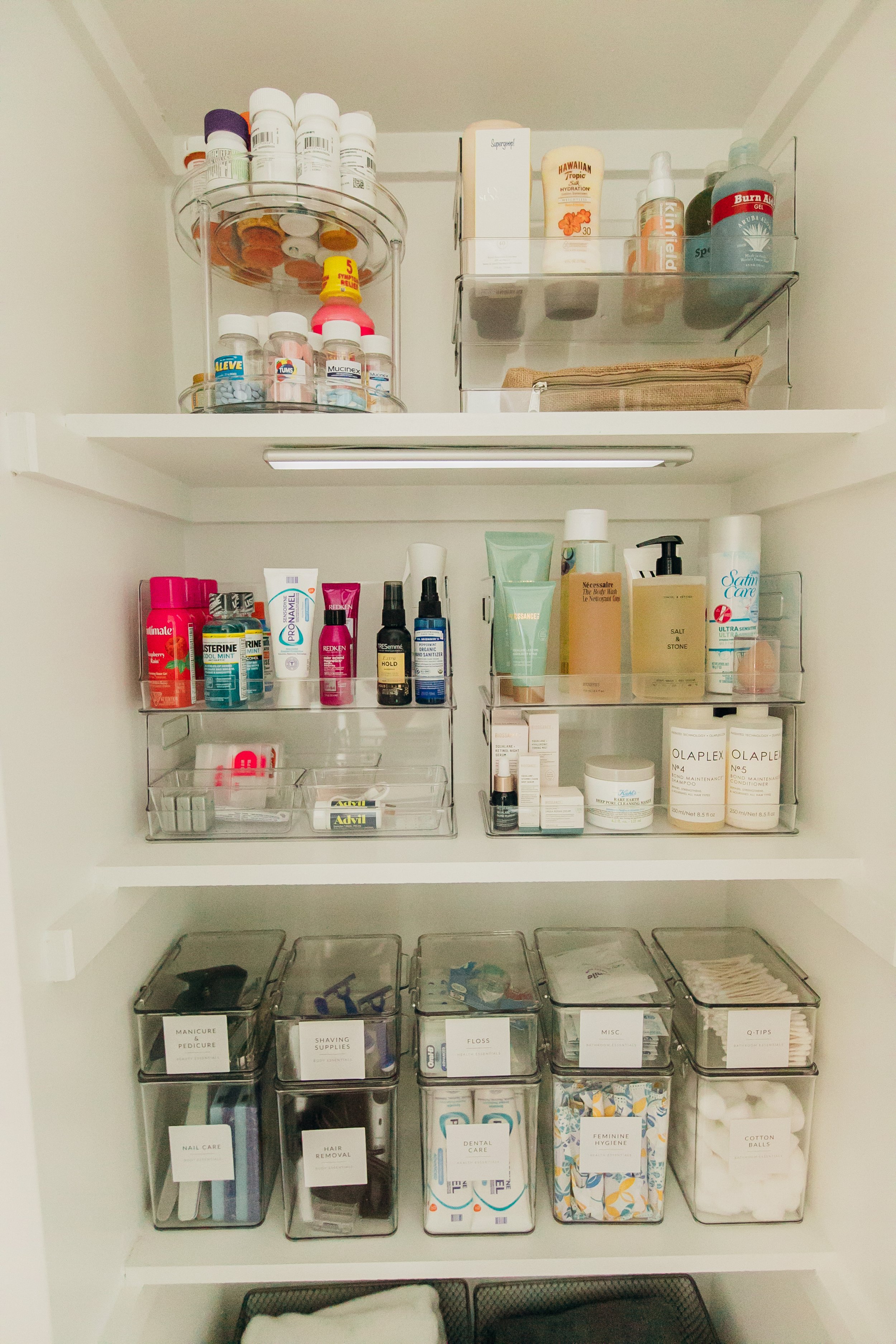 Linen Closet Clear Bins