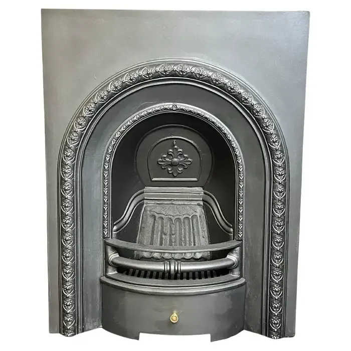 19th Century Cast Iron Arch Fireplace Insert