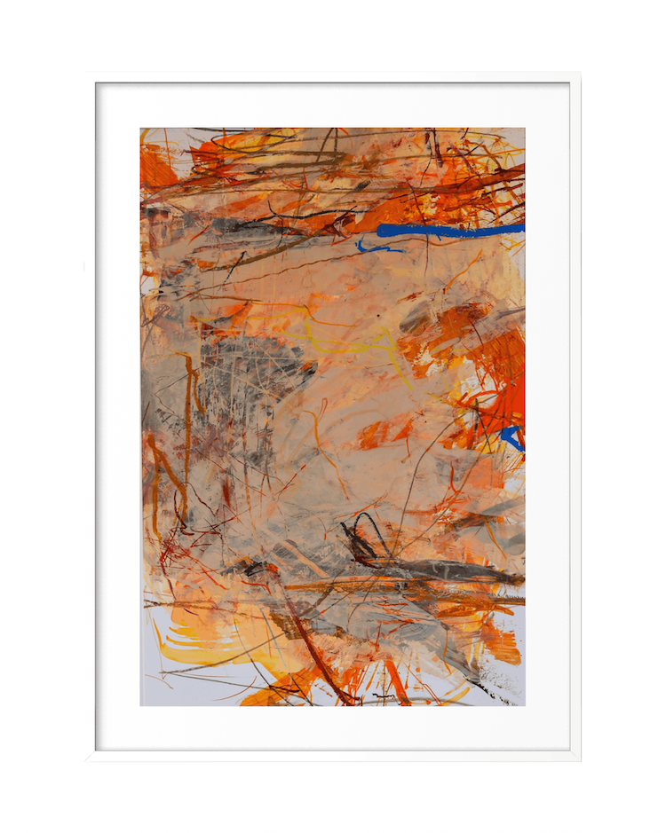 Last warmth, work on paper abstract
