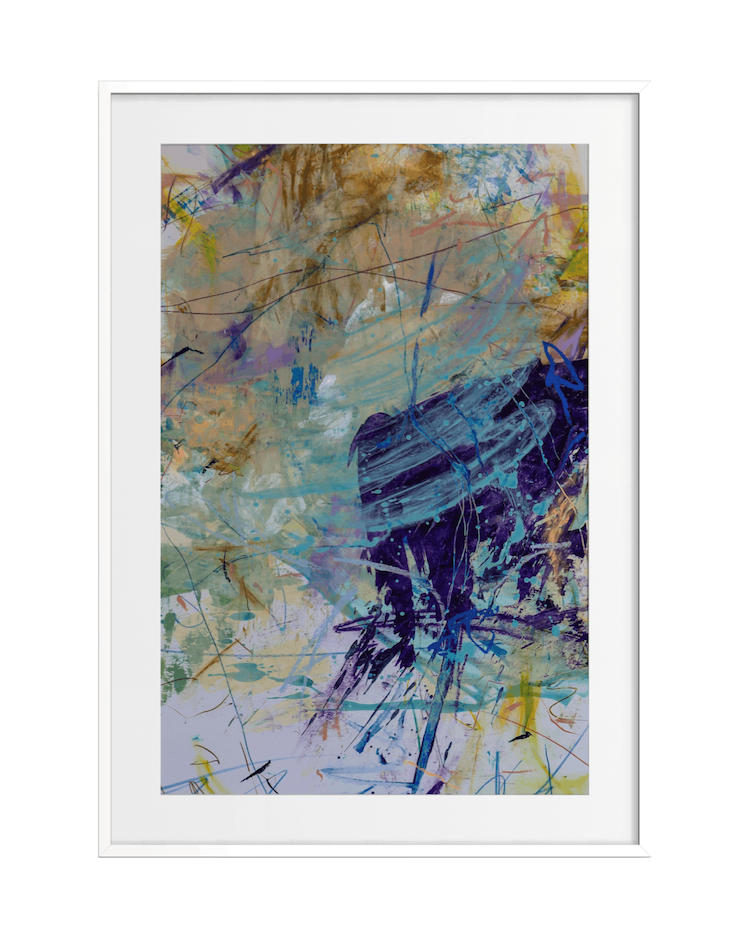 work on paper - blue distance