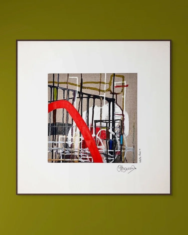 modern small abstract original art in frame