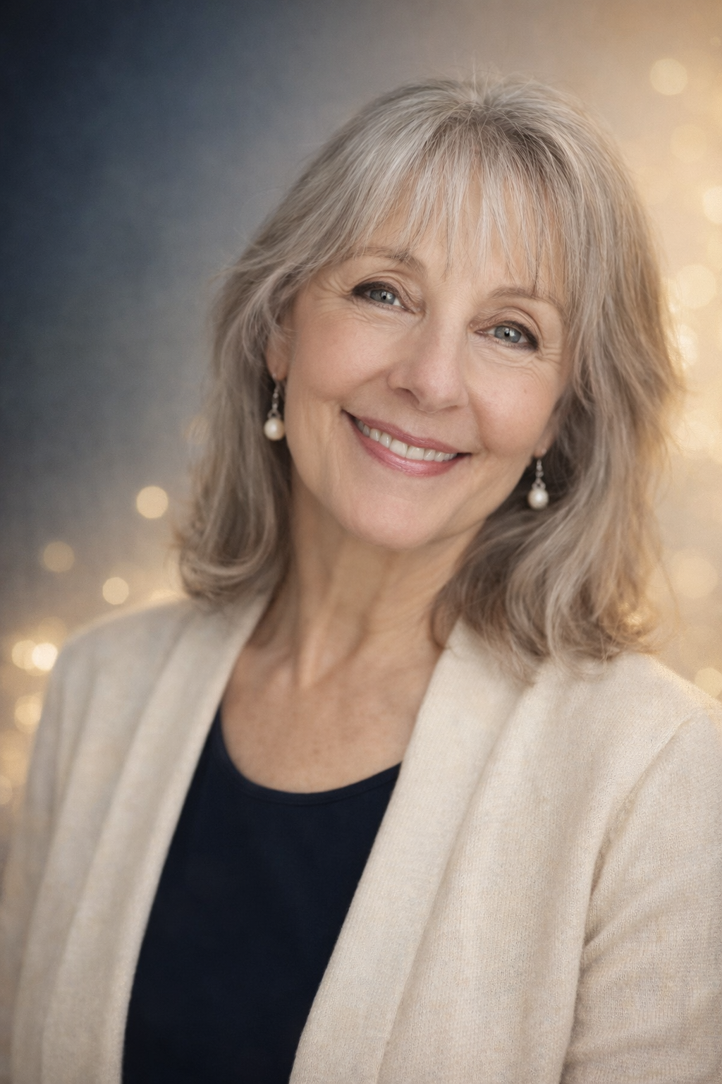 Colleen Kielton, white blazer, navy blouse