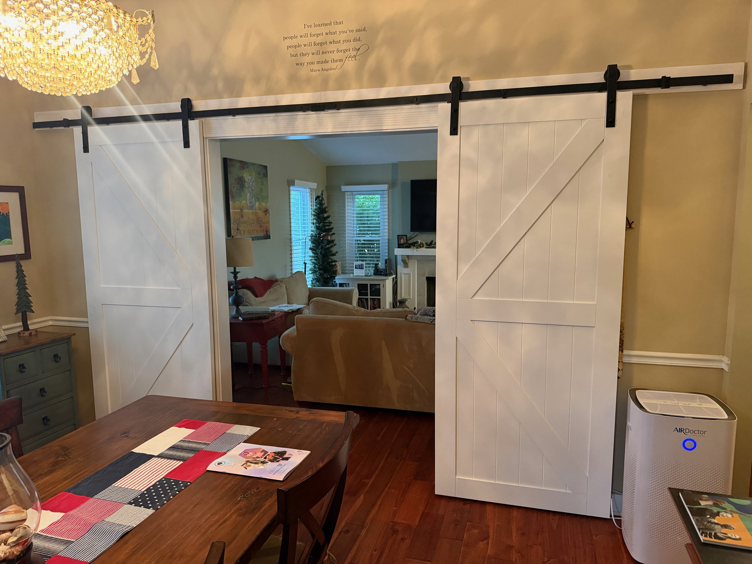 Sliding barn door installation