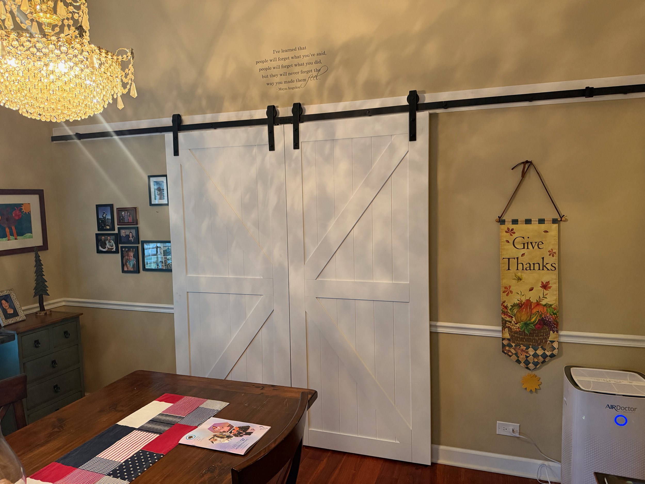 Sliding barn door installation
