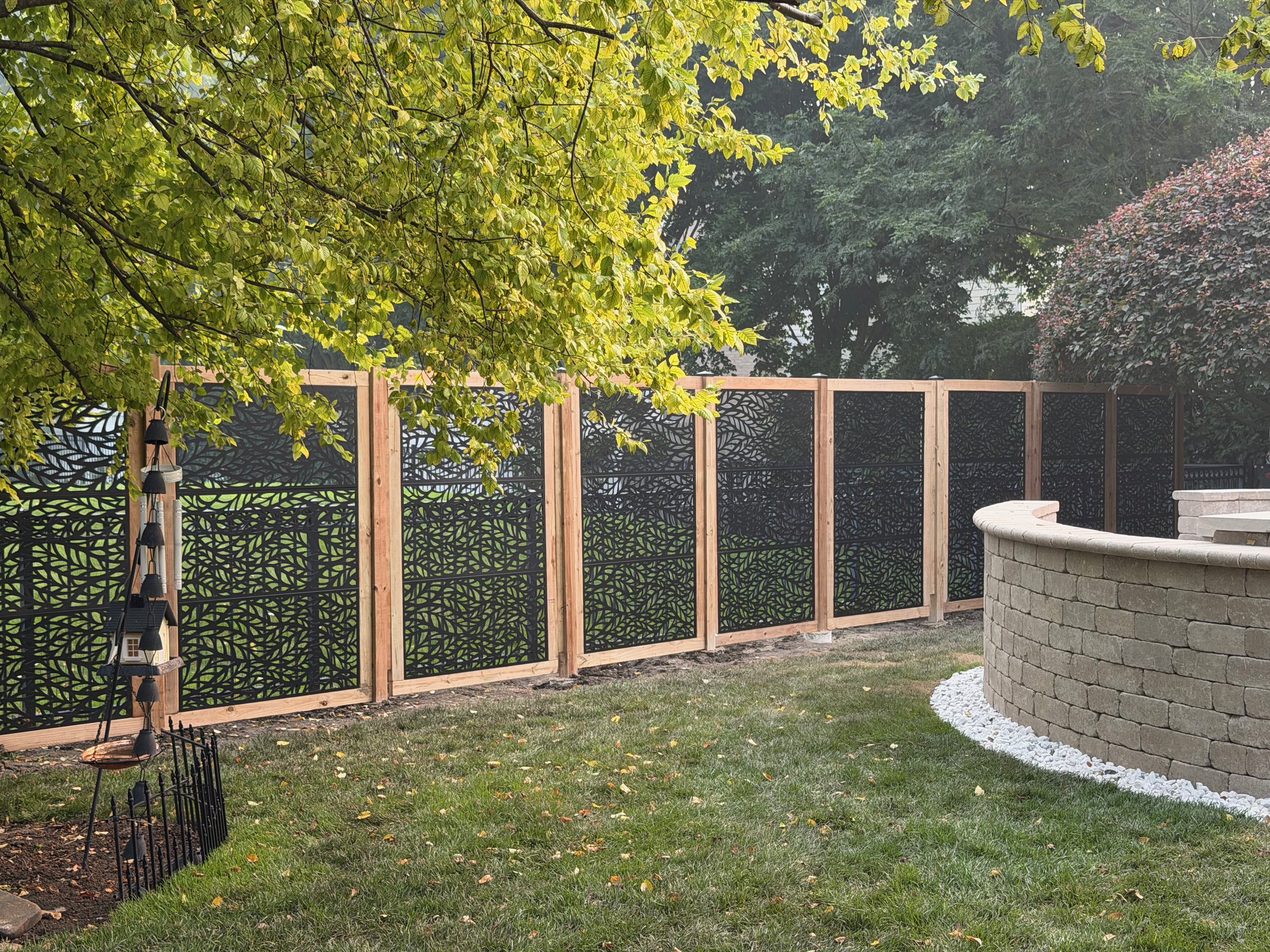 Iron fence panels framing and install