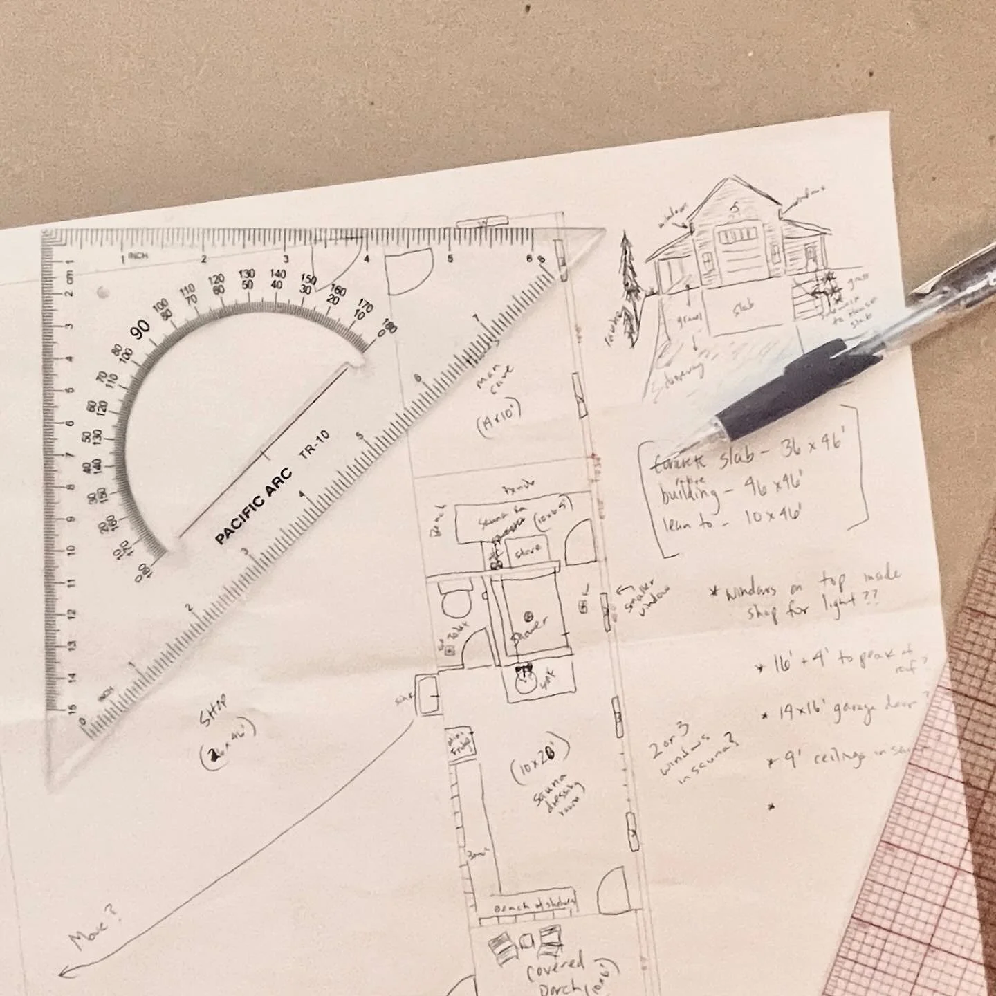 Part of the design process is this messy stage of notes, sketches, and lots of ideas. I love this part.

It&rsquo;s where the dreaming is in full force and the creative process begins!

#dwellinghomedesign #houseplans #drafting #architecturedesign