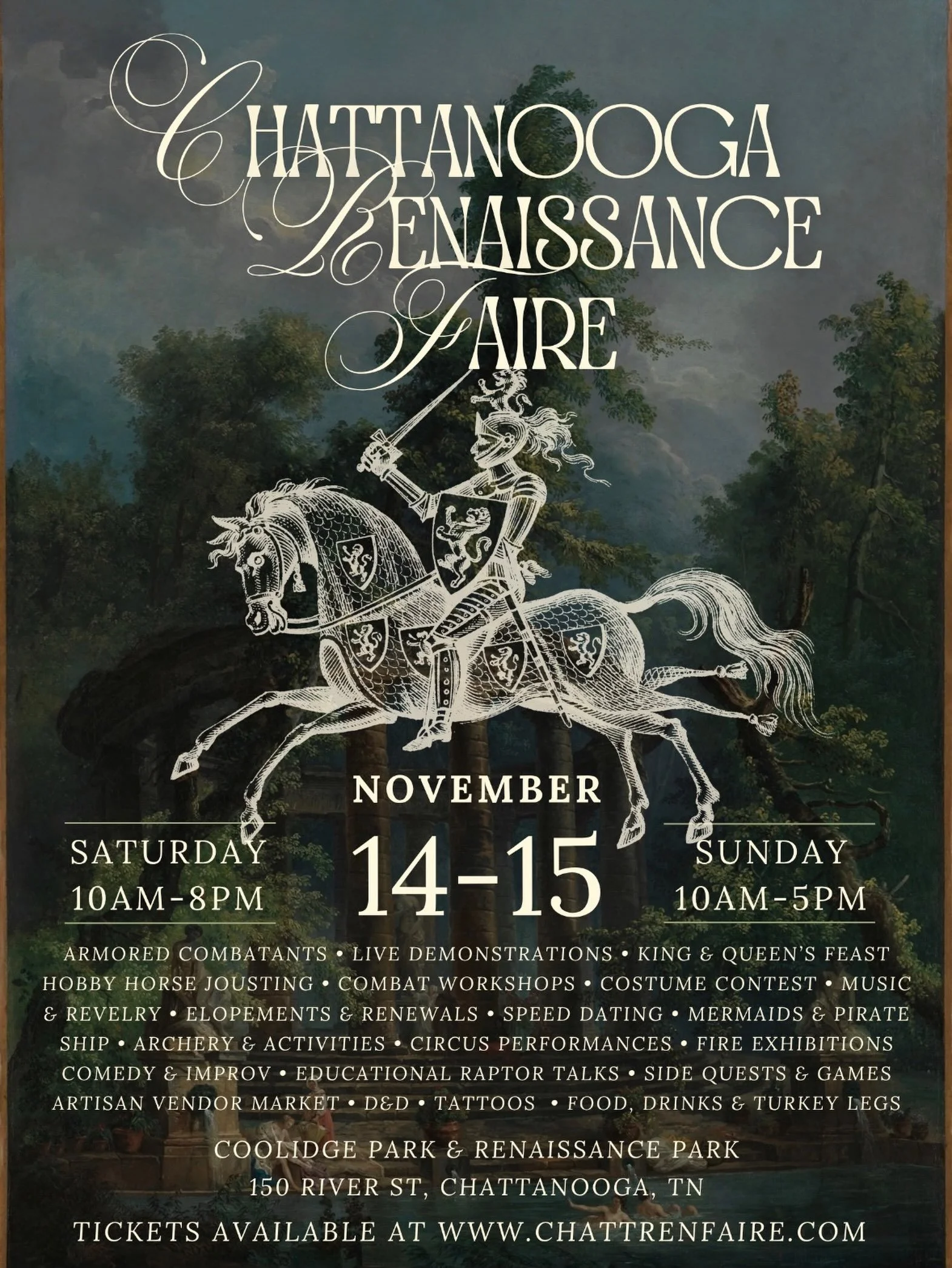 It&rsquo;s BACK! Get your tickets now for Chattanooga&rsquo;s Ren Faire and join us in the realm! Link to tickets in Linktree in bio! See you there!🐉🧚&zwj;♀️👑✨#renfaire #renaissance