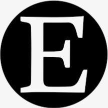 Black circle with a white capital letter 'E' in the center.