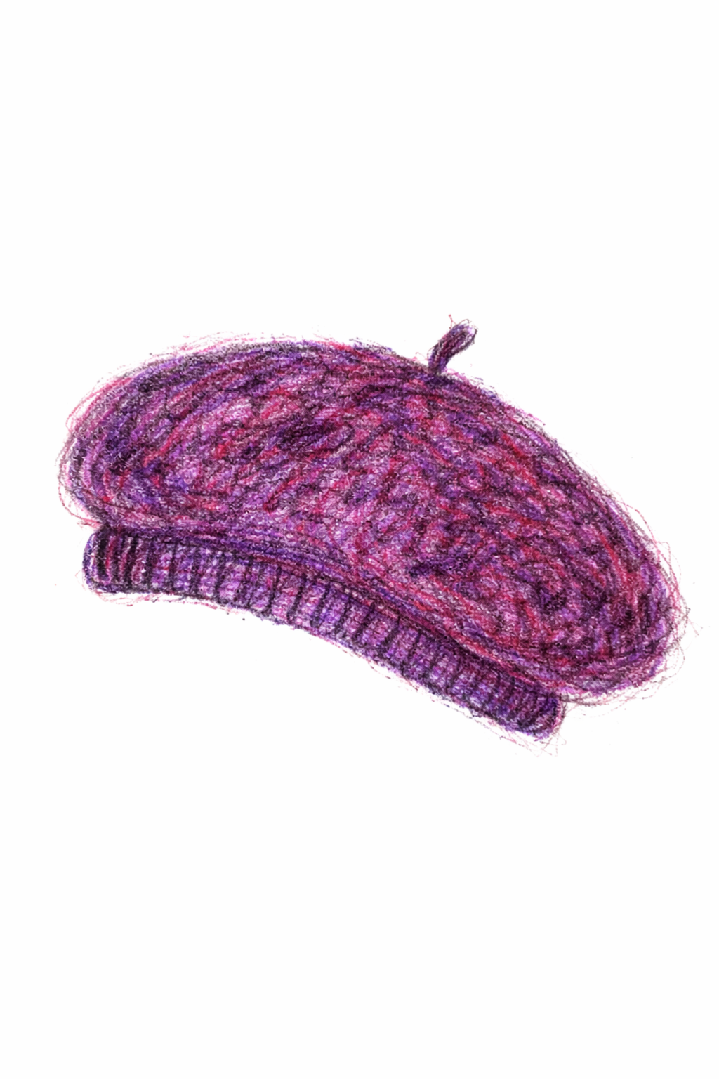 Knitted beret on white background.png