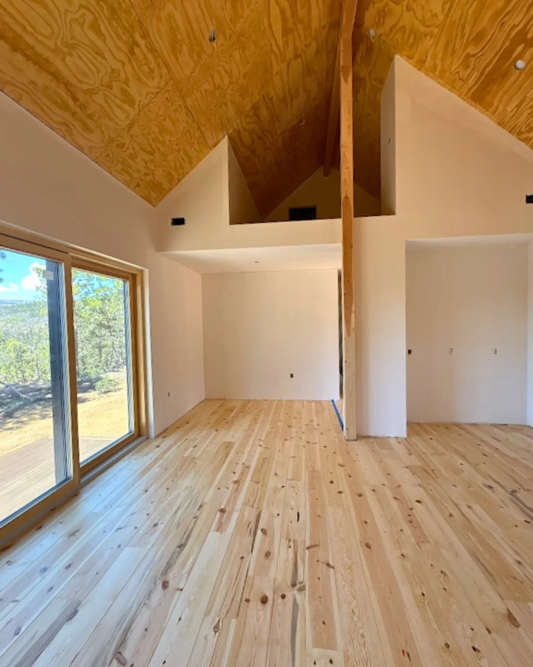 Project update! An off-grid version of our popular Cabino plan is getting all dressed up with interior finishes. Our fabrication shop staff got to visit the site over the summer when the panels went up, so it's great to see the latest photos from one
