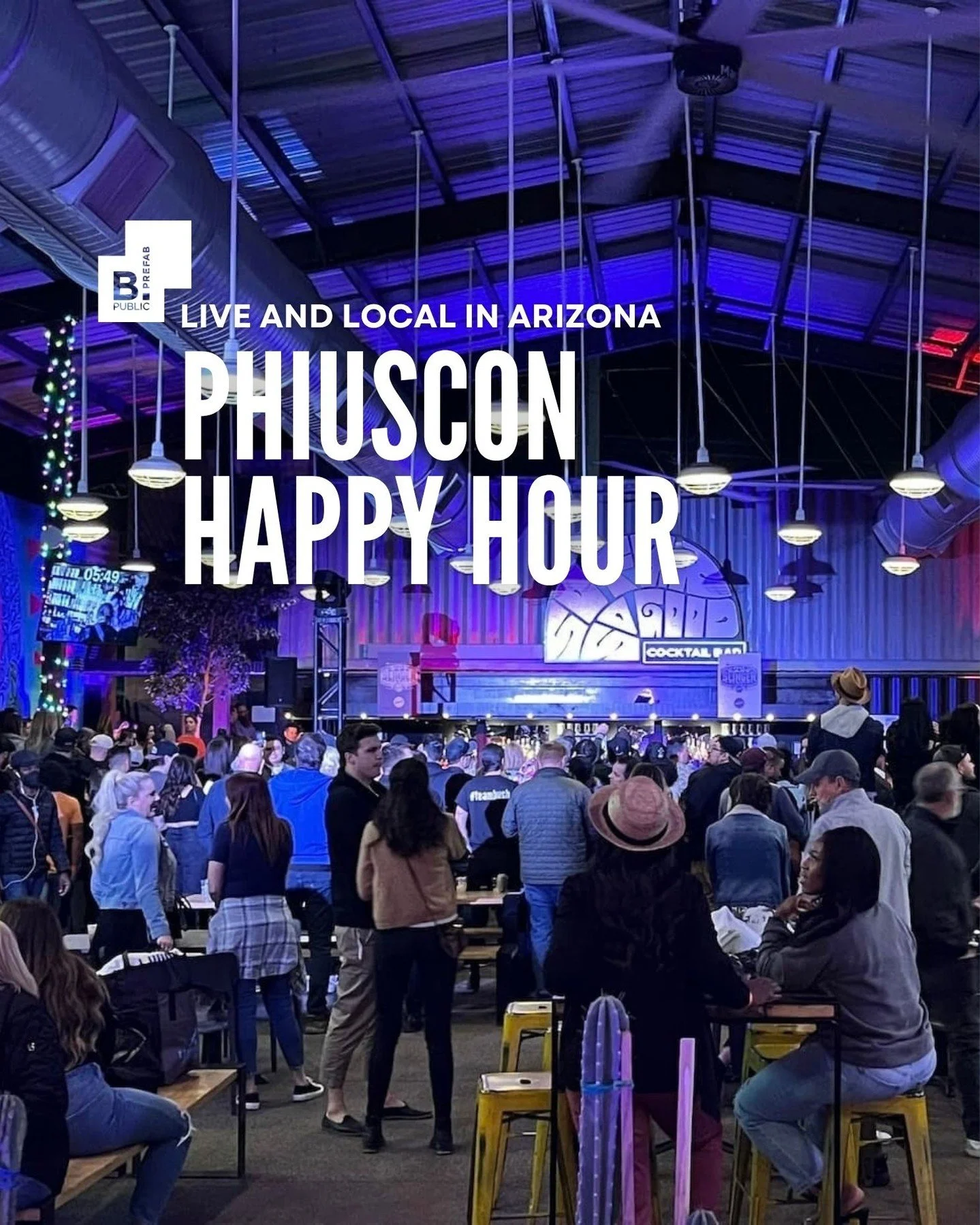 Our PhiusCon Happy Hour in Phoenix is on Friday, October 9th from 7 to 9pm. Join us for an evening of good conversation and great company, co-hosted with 475 Supply and the Reimagine Buildings Collective. Open bar, live DJ, and plenty of food options