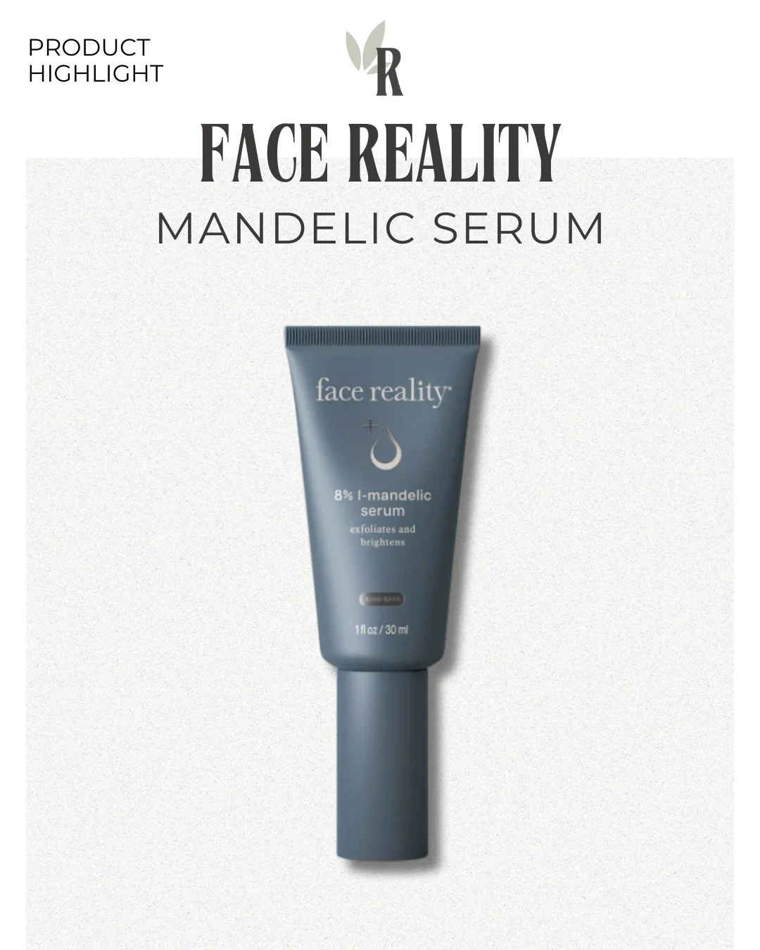 If your skin needs a reset&hellip; this is it. ✨ Face Reality Mandelic Serum gently exfoliates, brightens post-inflammatory pigmentation, and keeps acne-prone skin calm + balanced. A must-have for stubborn congestion and overall radiance.