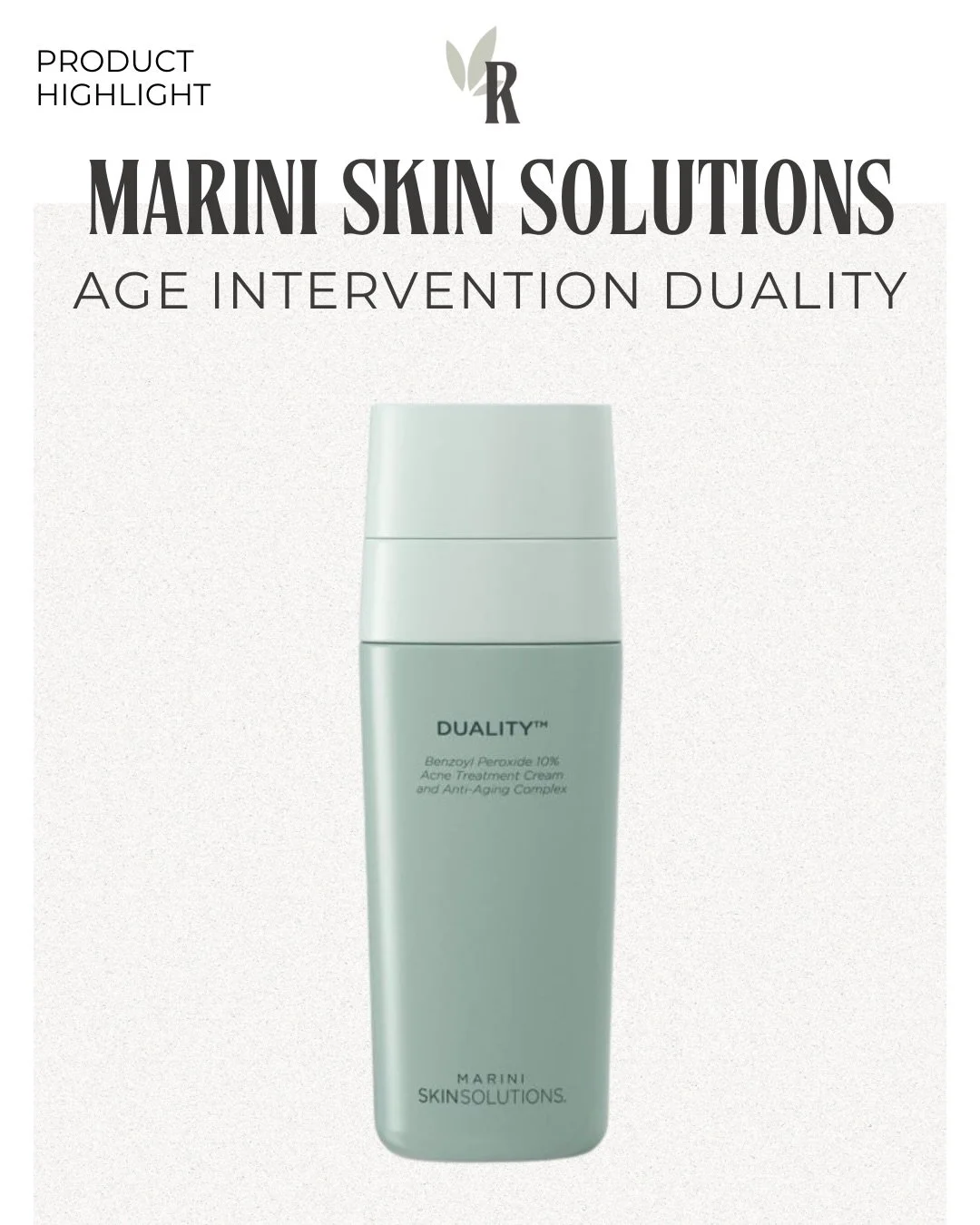 Acne and aging? Meet your multitasker. ✨
Marini SkinSolutions Age Intervention Duality targets breakouts while improving fine lines and texture &mdash; thanks to its innovative dual-chamber technology that keeps powerful ingredients stable and effect