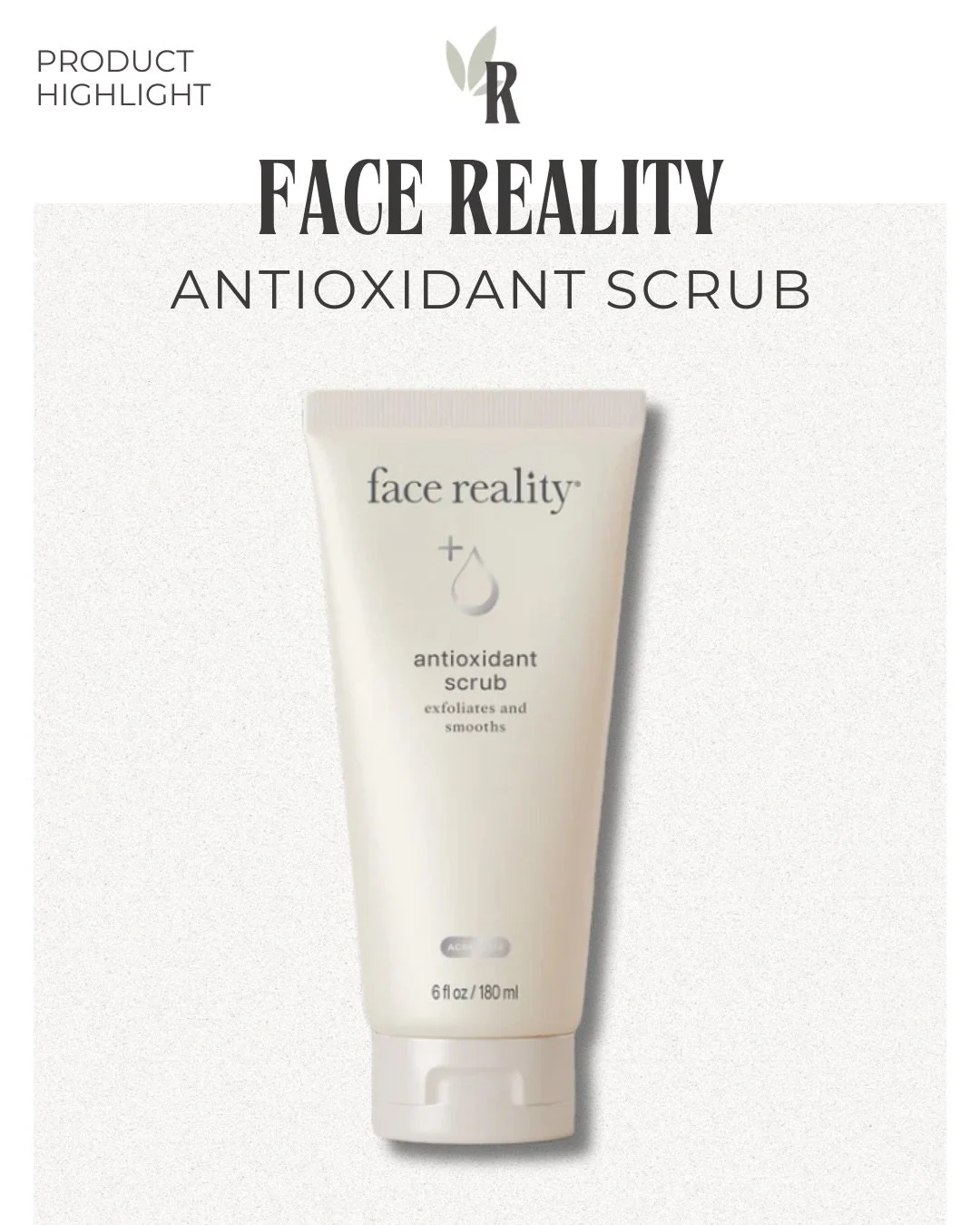 Texture? Dullness? Congestion?

Handled. ✔️

Face Reality Antioxidant Scrub gently exfoliates while antioxidants help support healthy, clear skin.

Available at Refined 🤍
