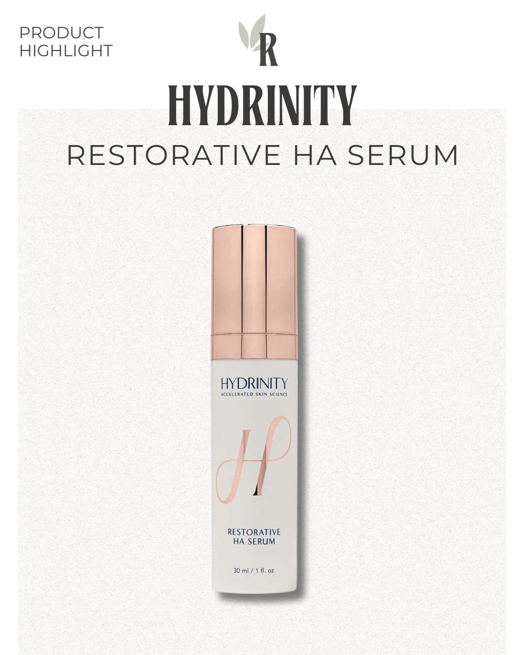 skin barrier&rsquo;s favorite drink ✨

Hydrinity Restorative HA Serum uses a multi-weight, bio-compatible hyaluronic acid system designed to do more than just sit on the surface. It&rsquo;s formulated to deeply hydrate at multiple levels of the skin 