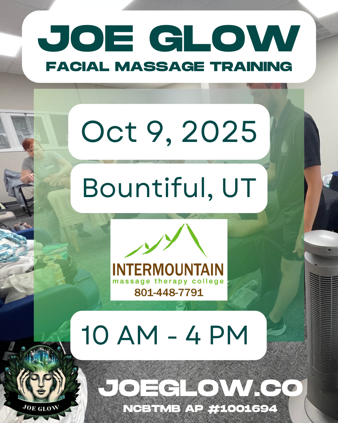 Joe Glow Facial Massage Class in Bountiful, Utah