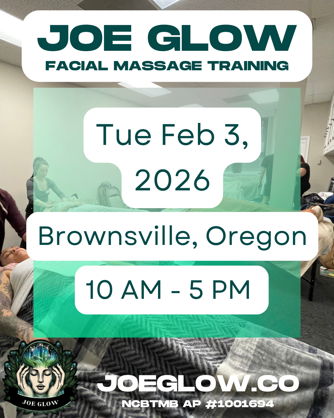 Joe Glow Facial Massage Training - Group of 4 - Brownsville, OR 