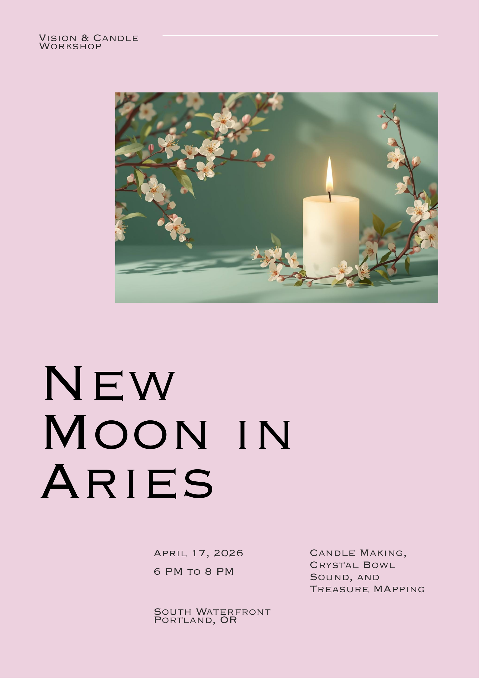 New Moon in Aries Vision &amp; Candle Workshop