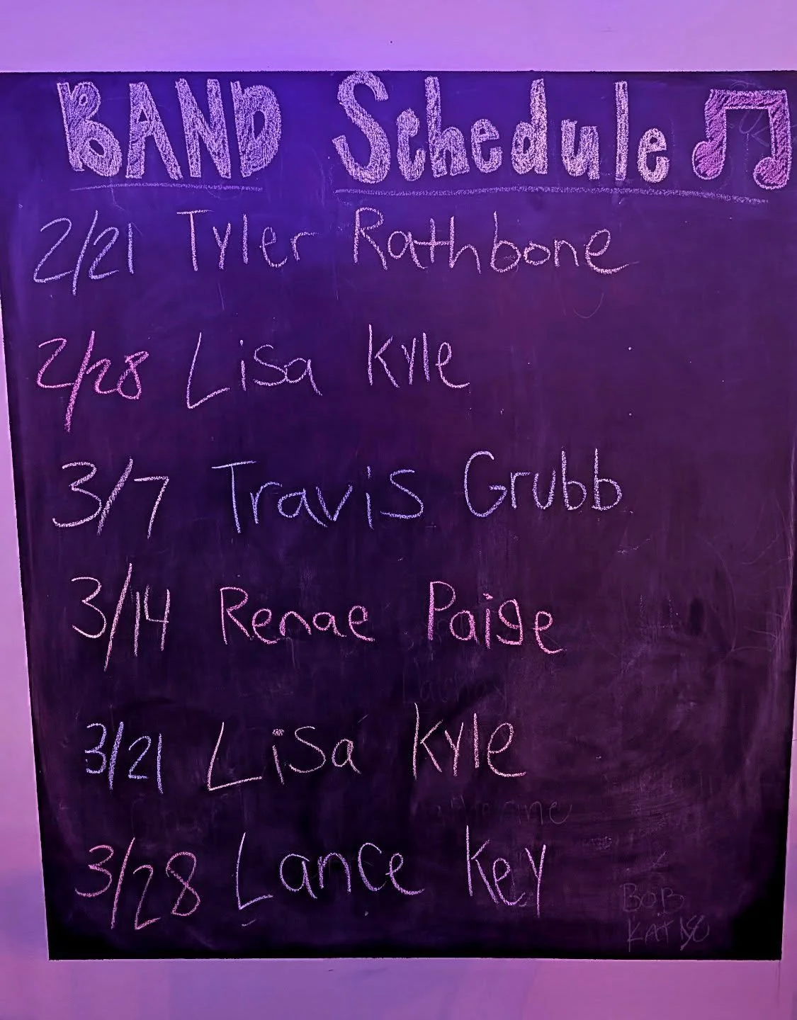 Updated the band board!