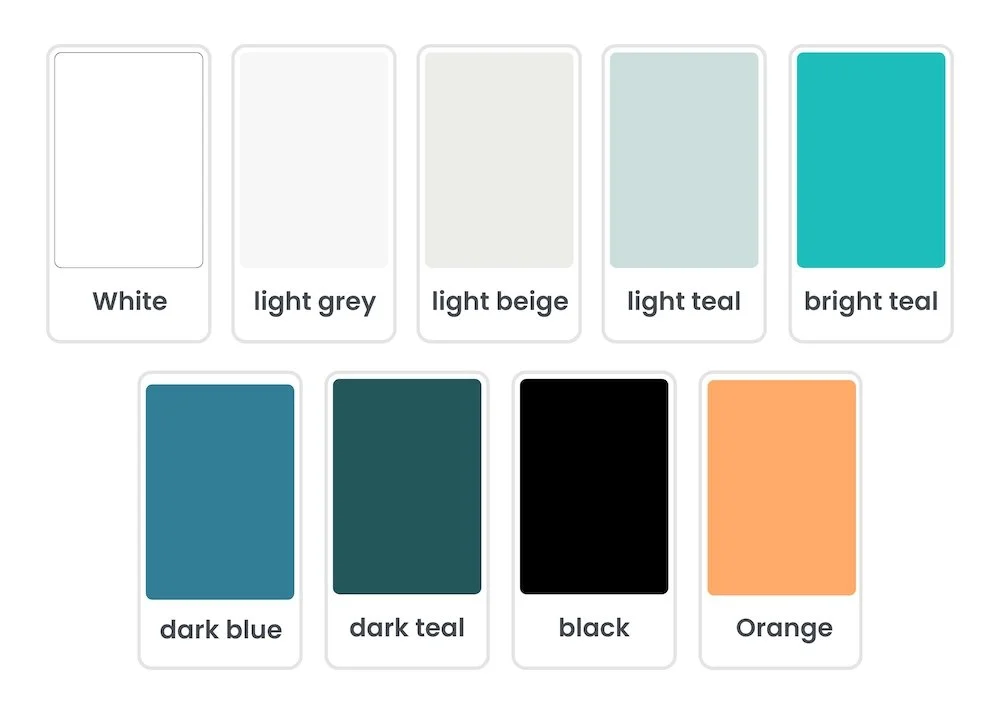 Modern color palette selected for a Cape Cod based website design project.