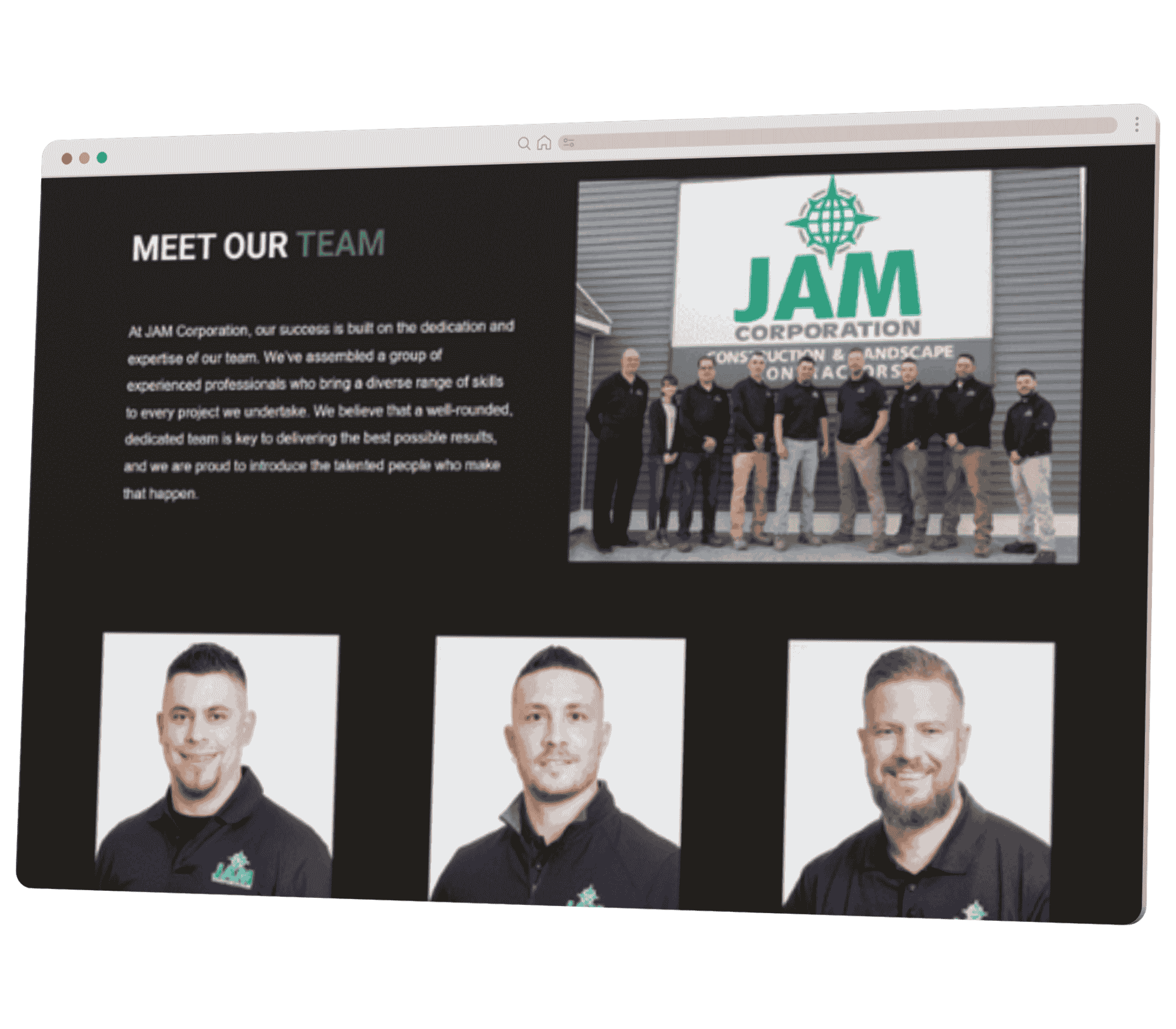 Modern responsive website design for Worcester landscape contractor.