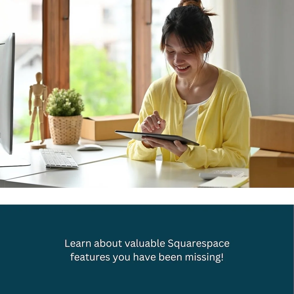 Happy business owner implements native Squarespace features that automate her processes.