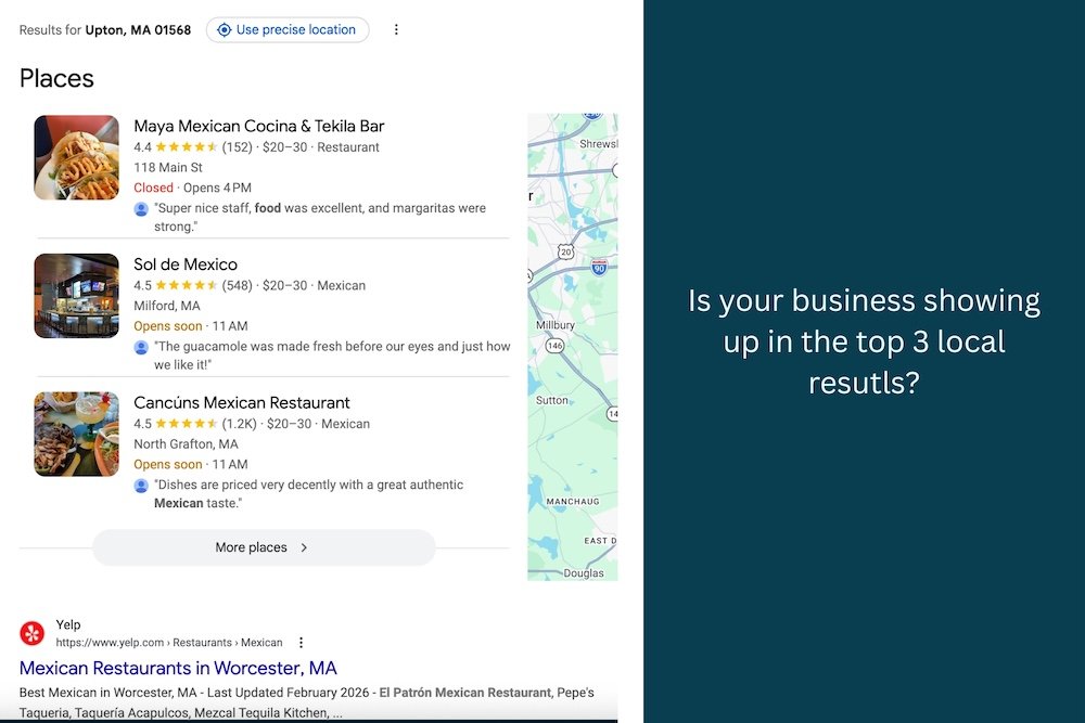 Is your business showing up in the Google Map Pack (top 3) results for local businesses?