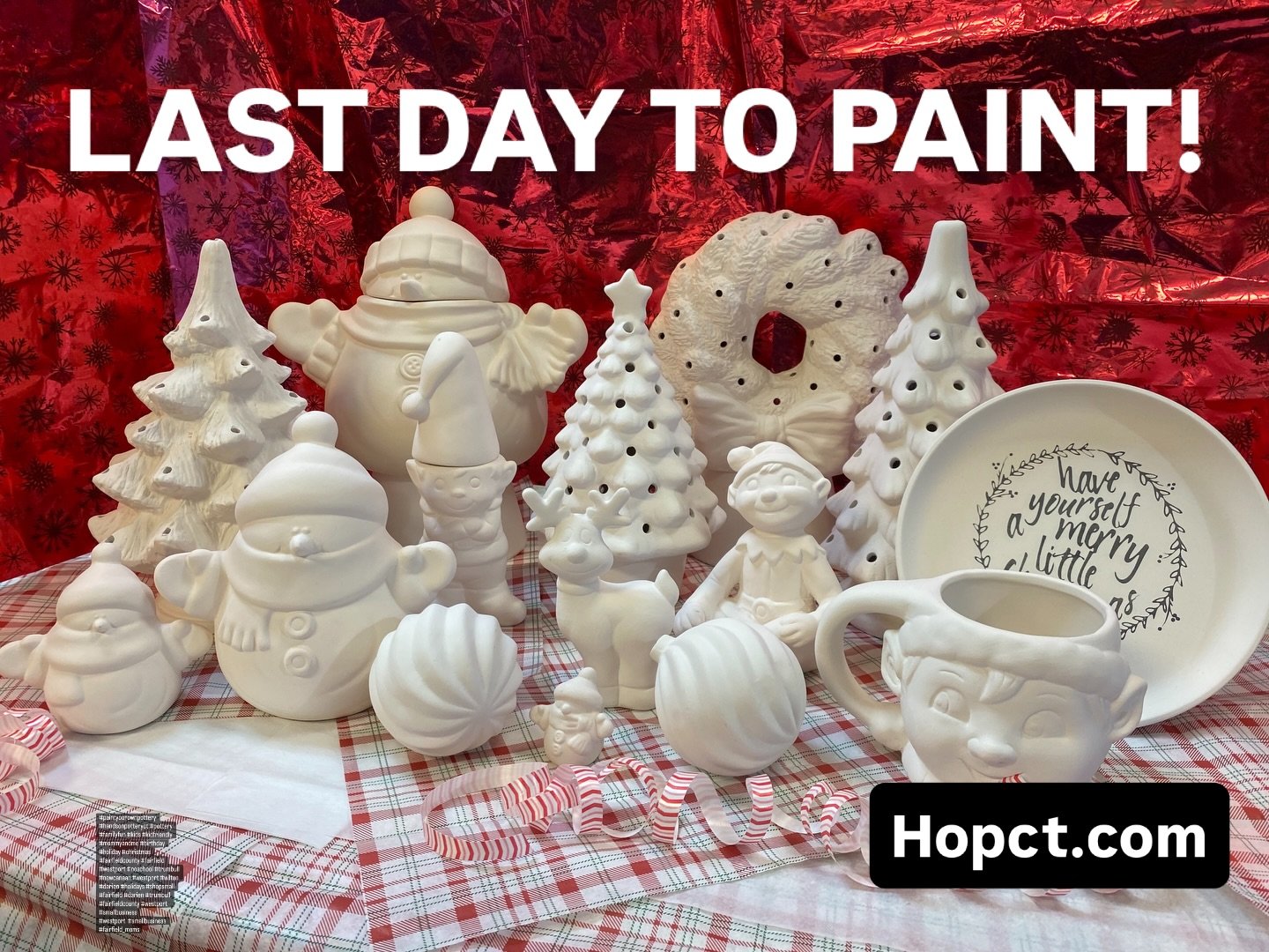 🎅 It&rsquo;s the last day to pant for an Xmas Eve pickup!! We&rsquo;re OPEN in both studios till 6pm! 🎄 Hopct.com 

#paintyourownpottery&nbsp;#handsonpotteryct&nbsp;#pottery&nbsp;#familyfun&nbsp;#kids&nbsp;kidfriendly&nbsp;mommyandme&nbsp;birthday&
