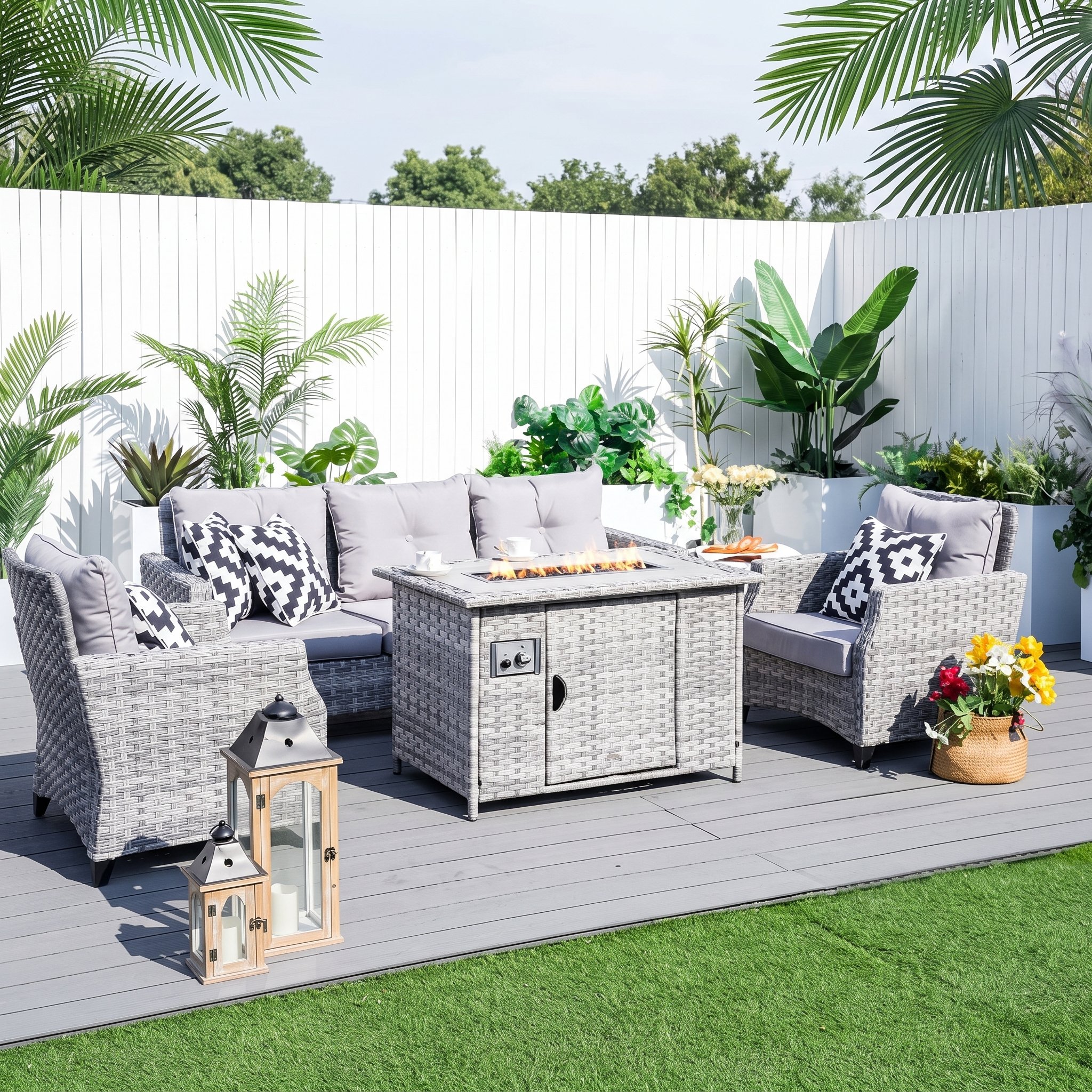 5-Piece Fire Pit Conversation Set / SKU: PAF-1802 / 51 Stock / $973 FOB LA
