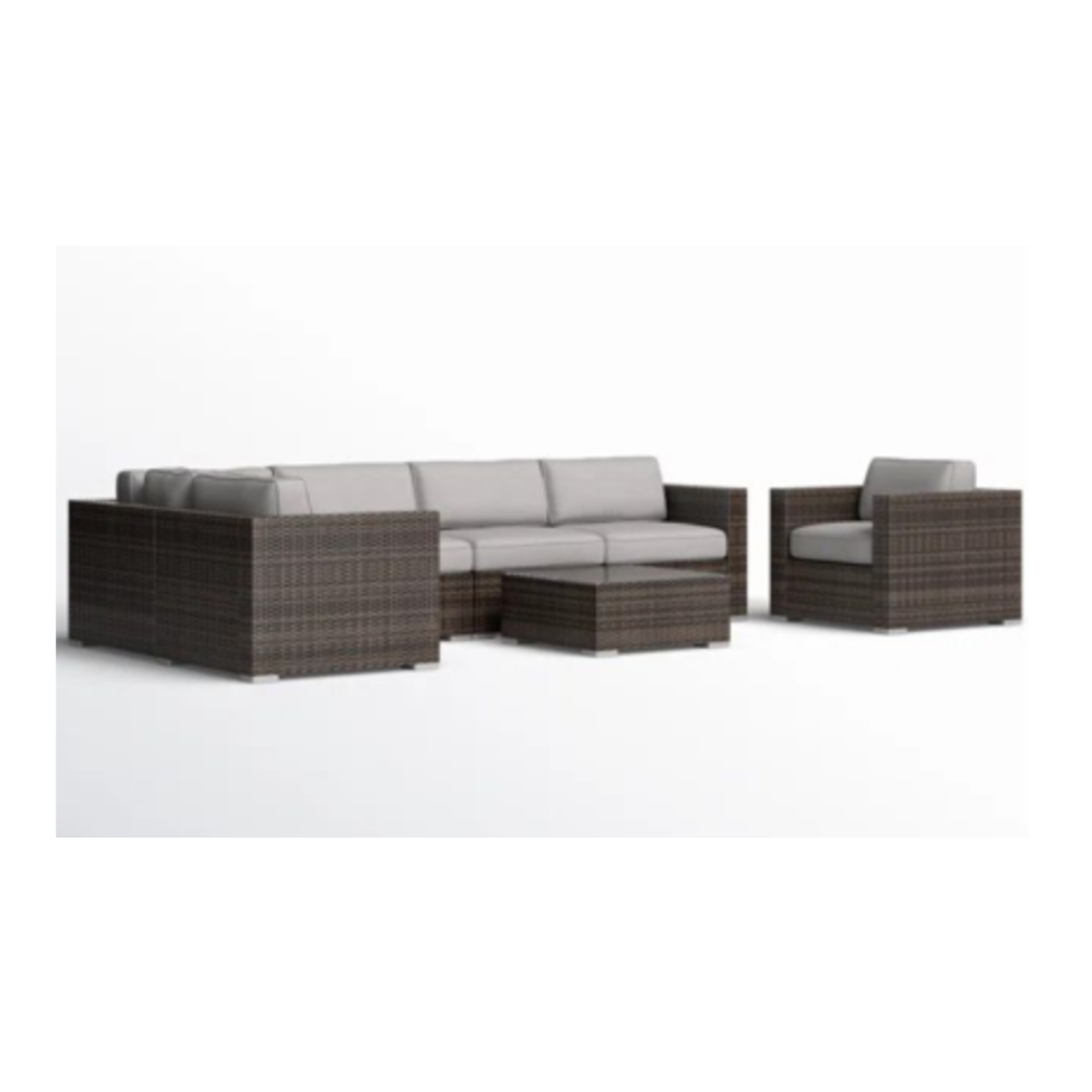 Wicker Fully Assembled 5 - Person Seating Group with Cushions / 100 Sets / $754.30 FOB CA