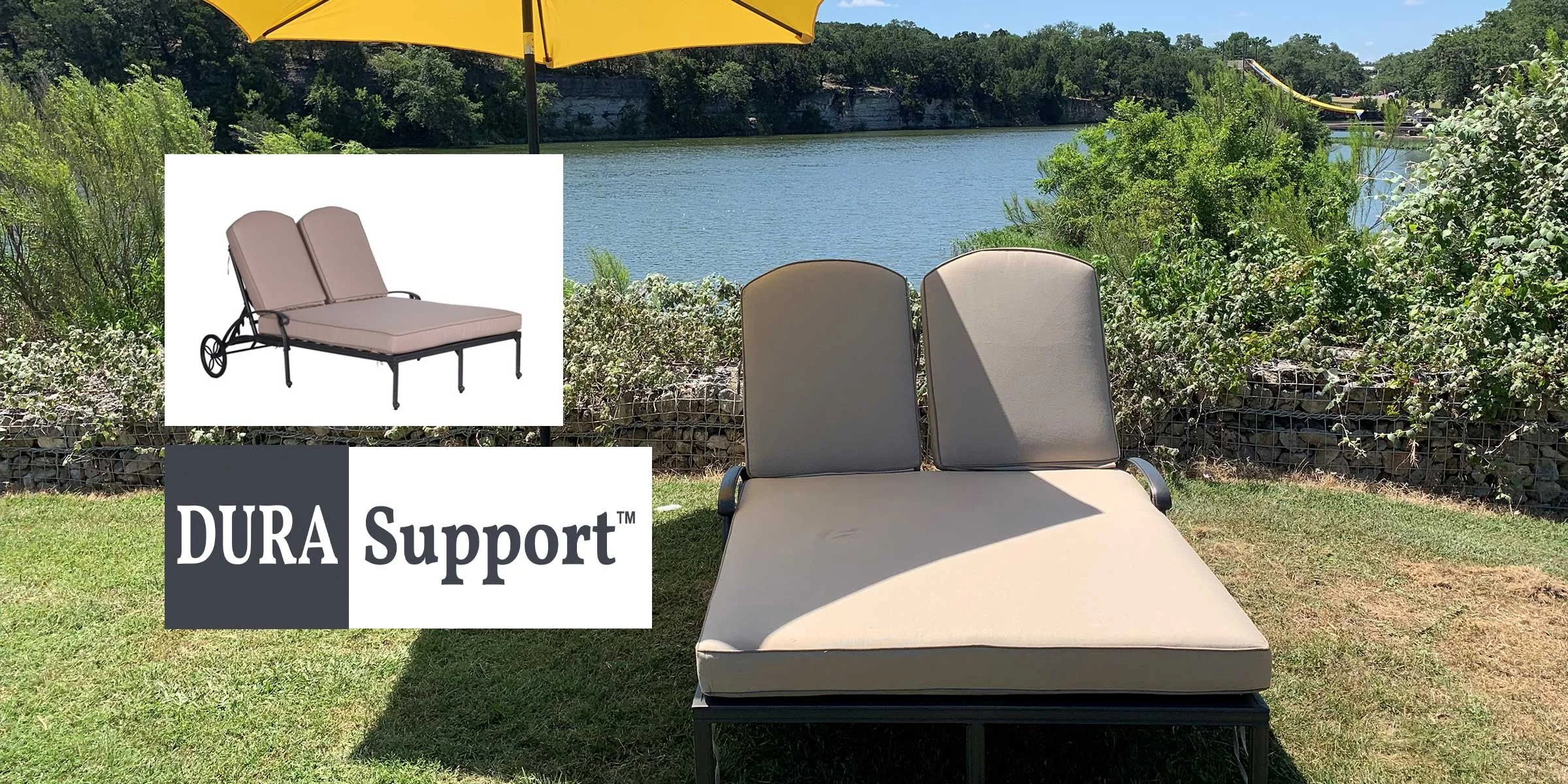 GATHERCRAFT’S GENEVA DOUBLE CHAISE LOUNGE