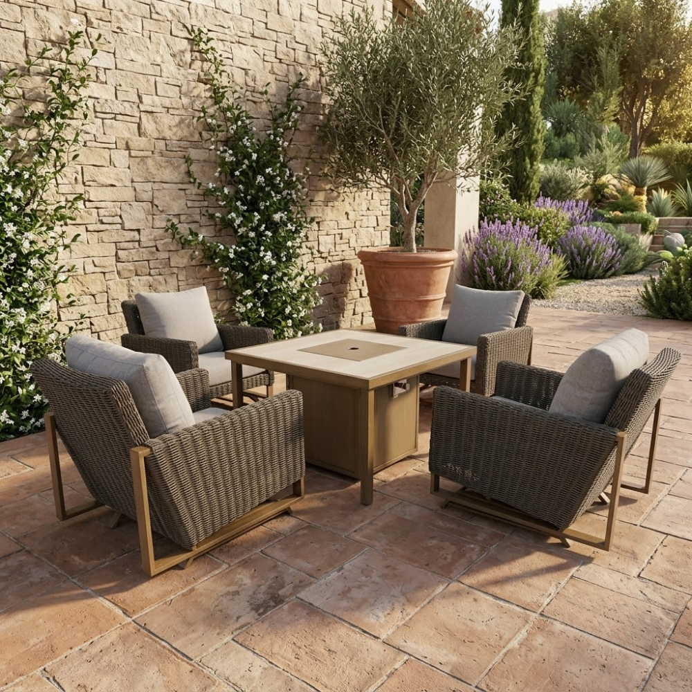 Brisbane 5-Piece Firepit Chat Set