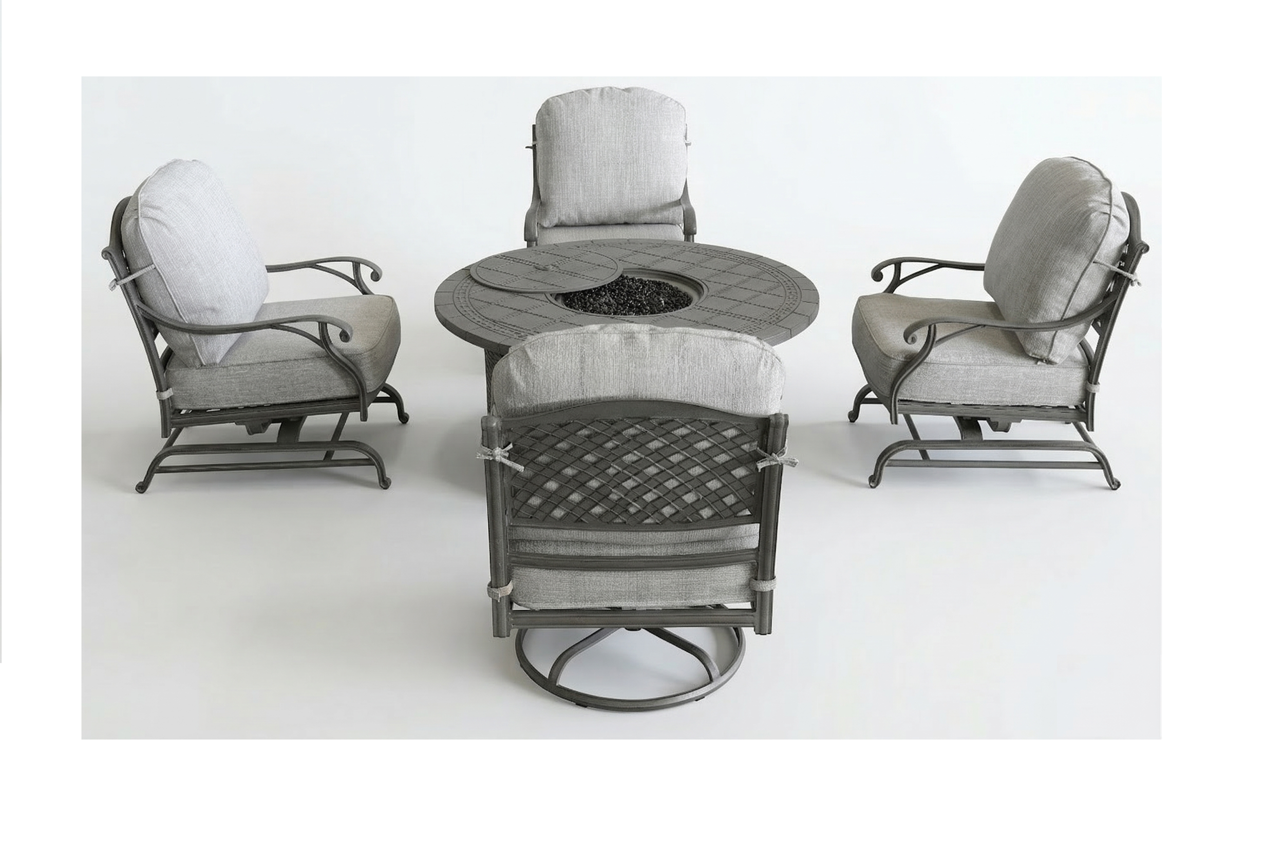 New Macan 5-Piece Round Fire Pit Set