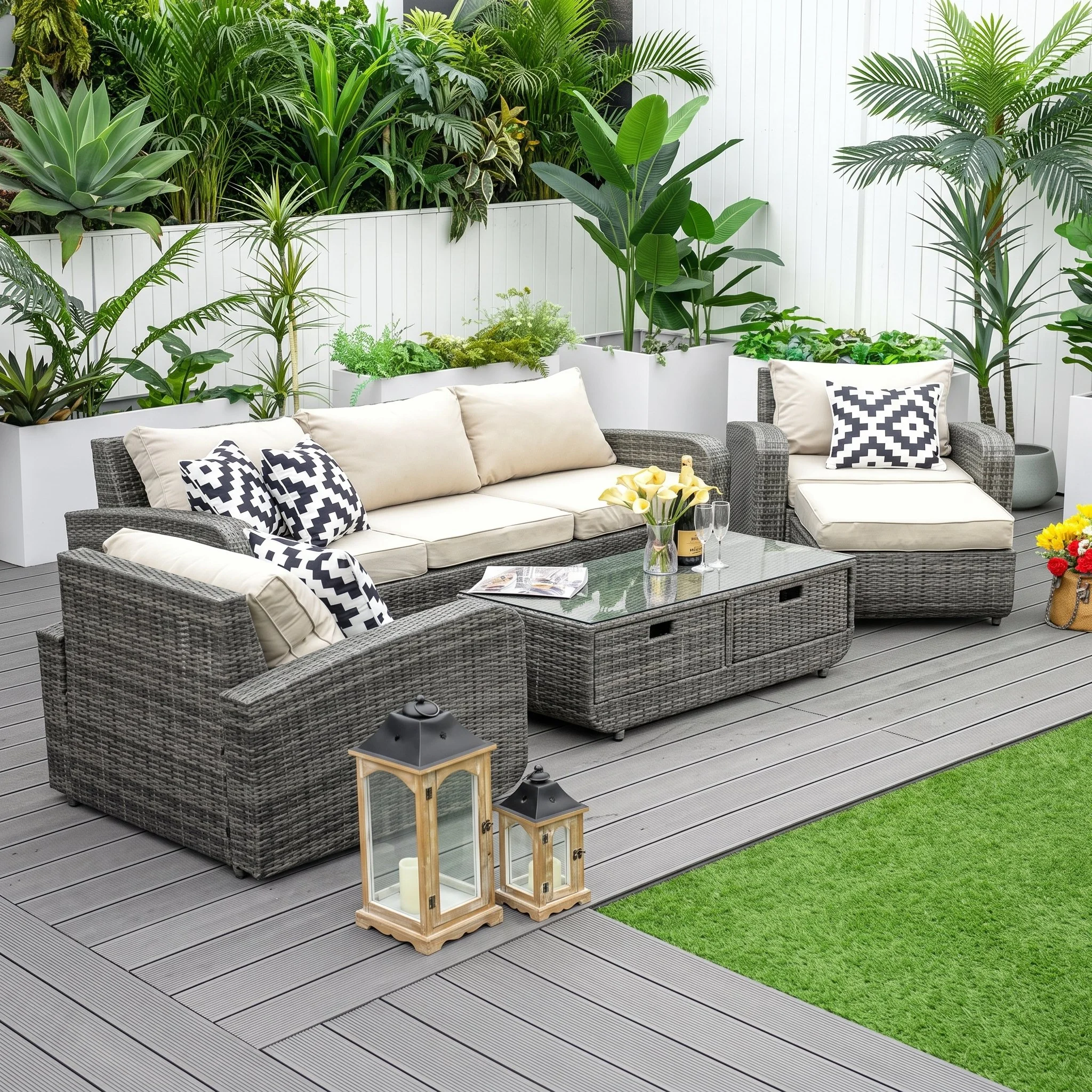 5-Piece Outdoor Patio Set / SKU: PAS-1515-Gray / 27 Stock / $1,068 FOB LA