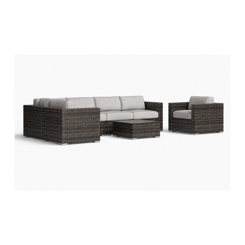 Wicker Fully Assembled 5 - Person Seating Group with Cushions / 100 Sets / $754.30 FOB CA