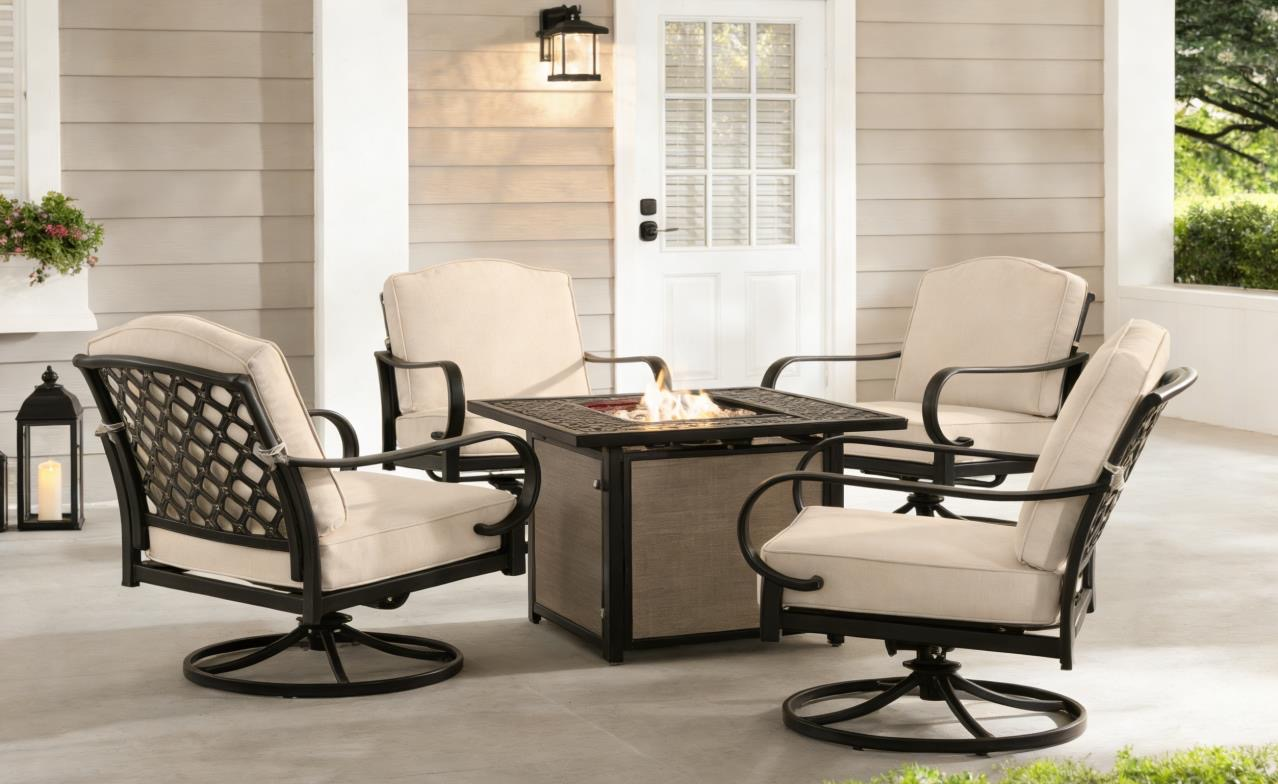 5-Piece Square Fire Pit Set