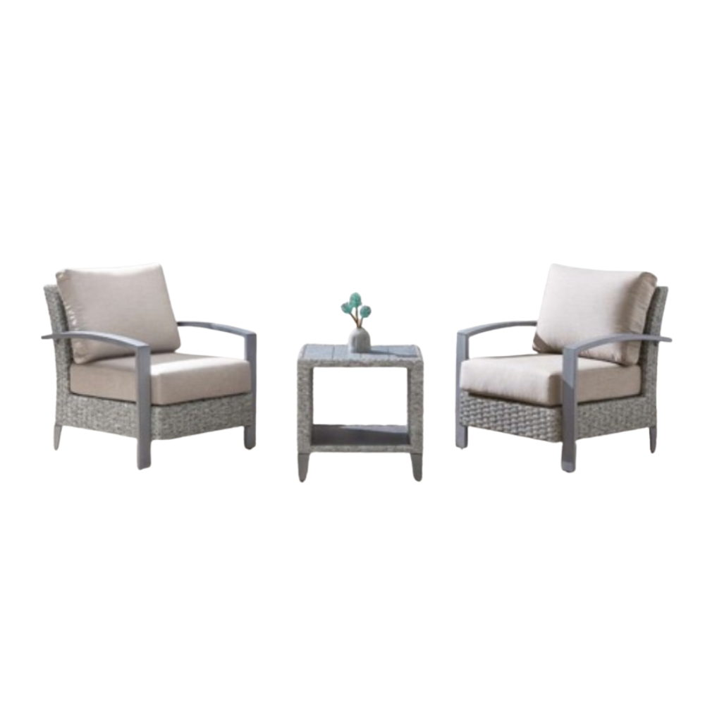 West Port 3pcs Bistro set, Grey wicker Grey cushion / 20 Sets / $321.49 FOB CA