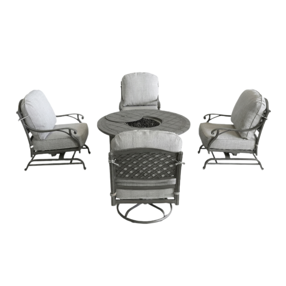 New Macan 5-Piece Round Fire Pit Set