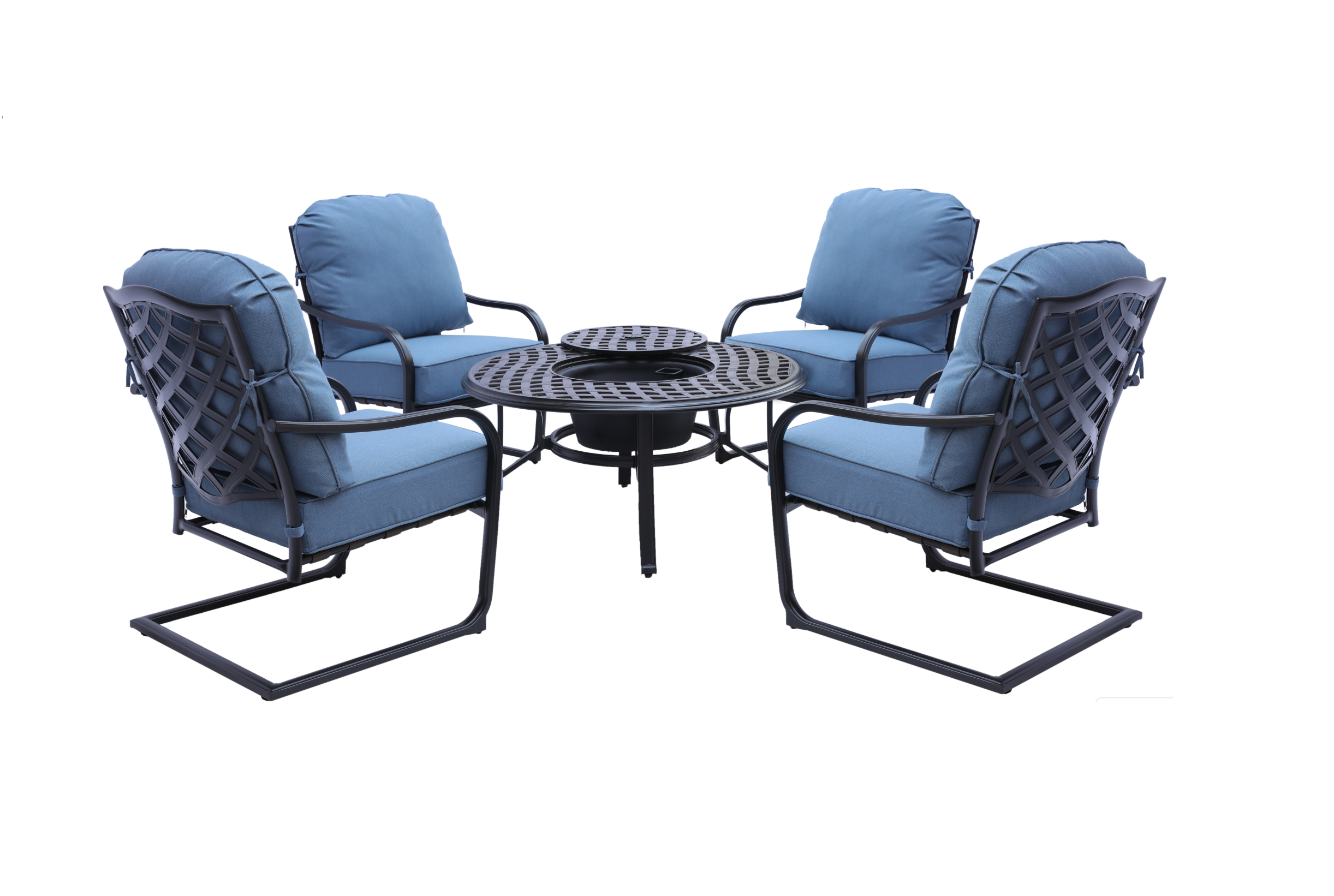 New Halston 5-Piece Wood Fire Pit Set