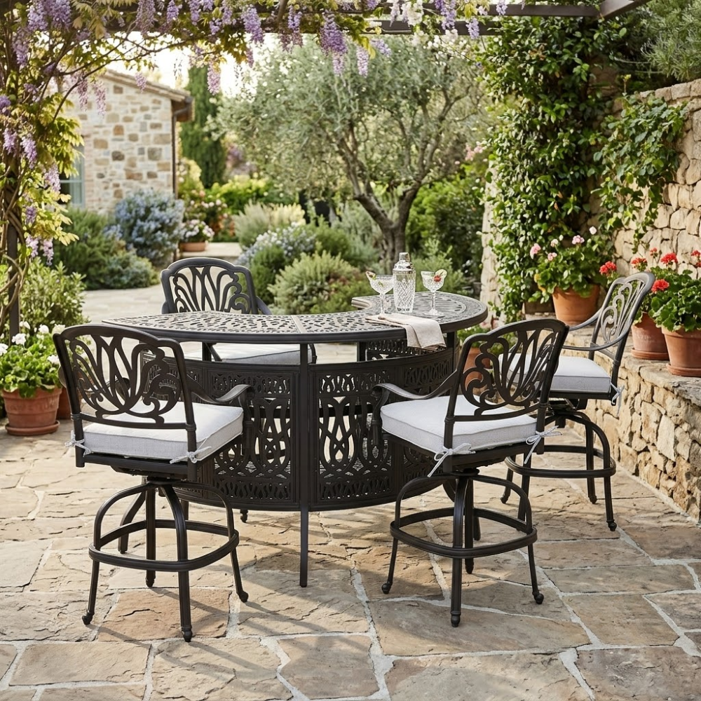 Geneva 5-Piece Outdoor Patio Bar Set
