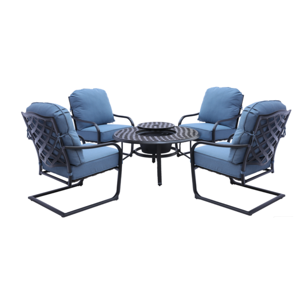 New Halston 5-Piece Wood Fire Pit Set